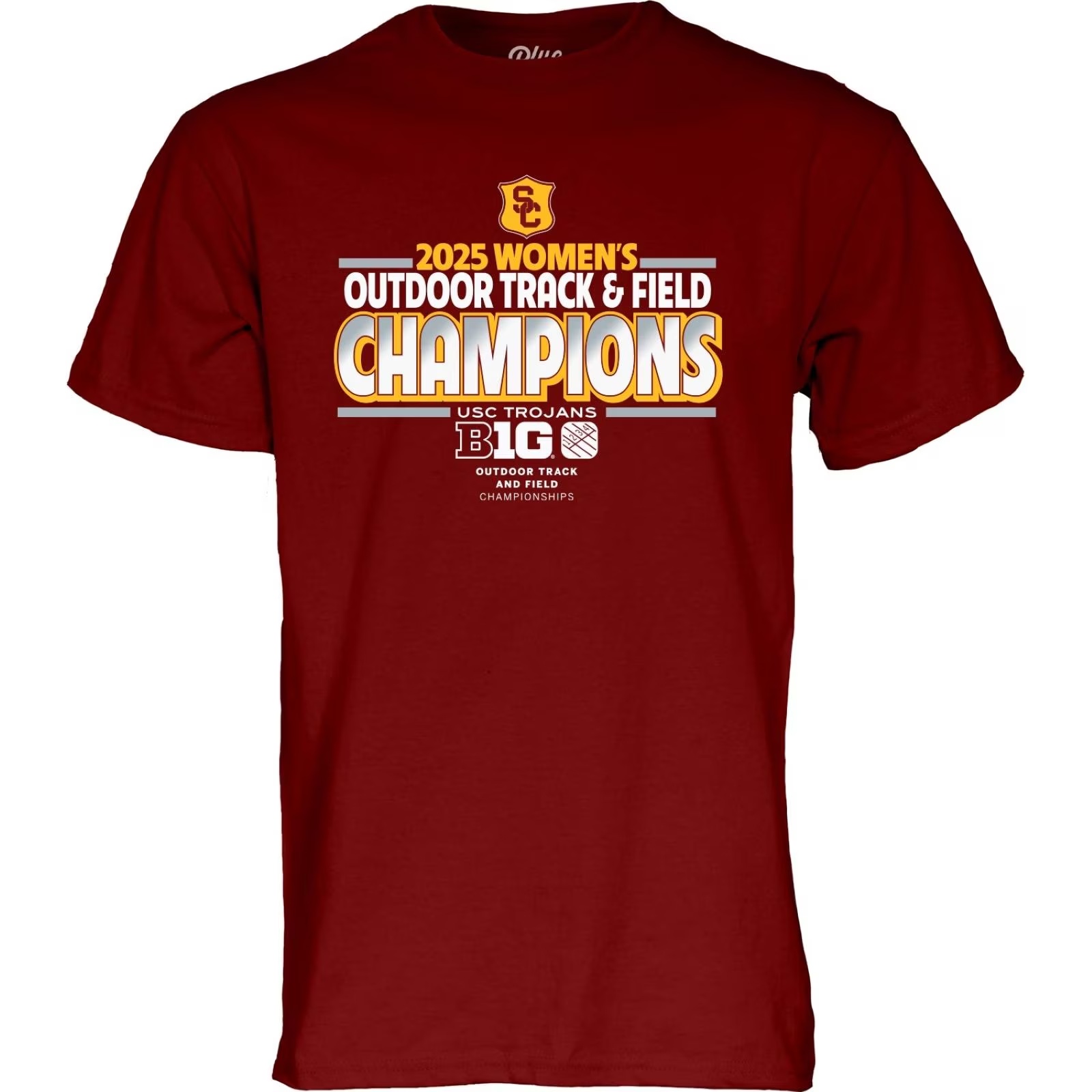 USC Trojans Unisex Womens Outdoor Track & Field 2025 BIG 10 Champs Tee