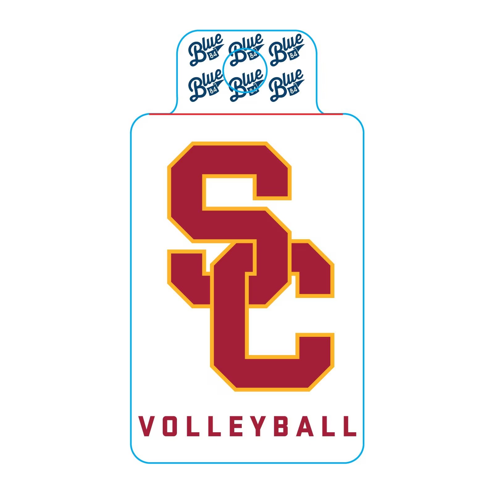 USC Trojans SC Interlock Volleyball Sticker