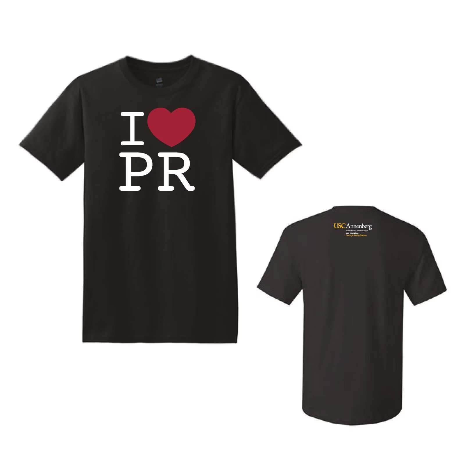 USC Trojans I Heart PR Annenberg Promotional Black T-Shirt
