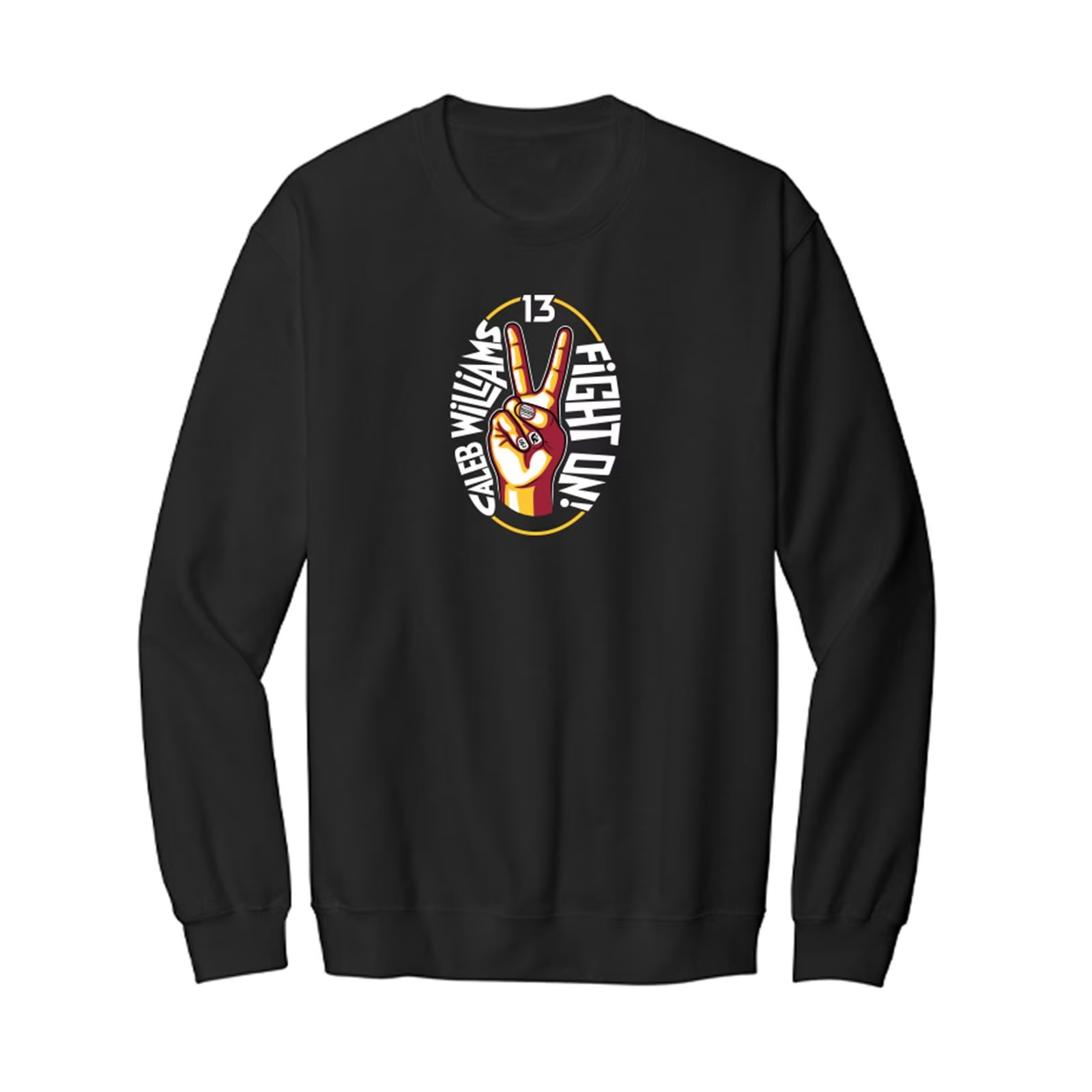 USC Trojans X Caleb Williams Unisex Black Fight On! Crew Neck Sweatshirt