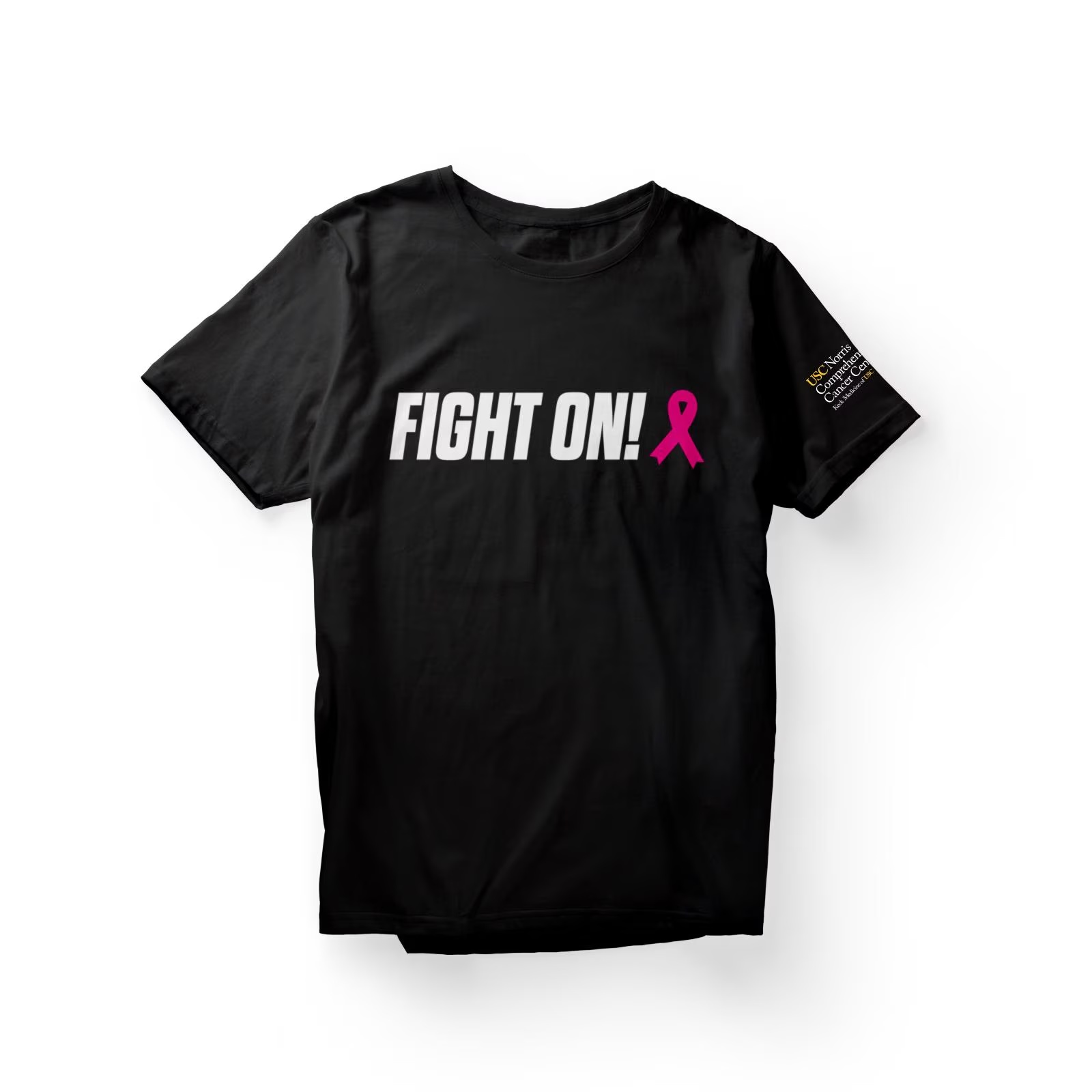 USC Trojan Heritage Black Fight On for Breast Cancer Keck T-Shirt