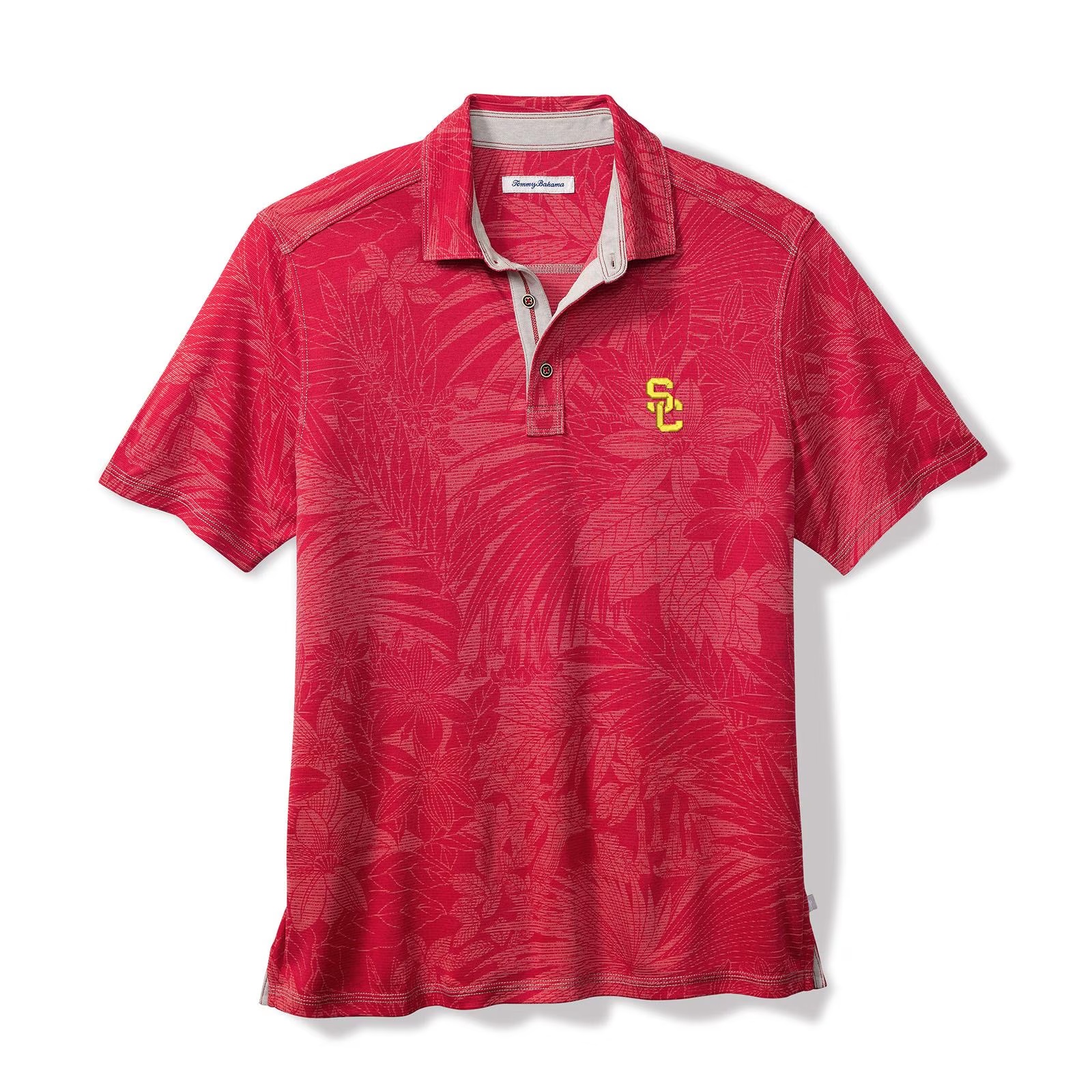 USC Trojans Men's Tommy Bahama Cardinal SC Interlock Sport Santiago Paradise Polo (Tall)