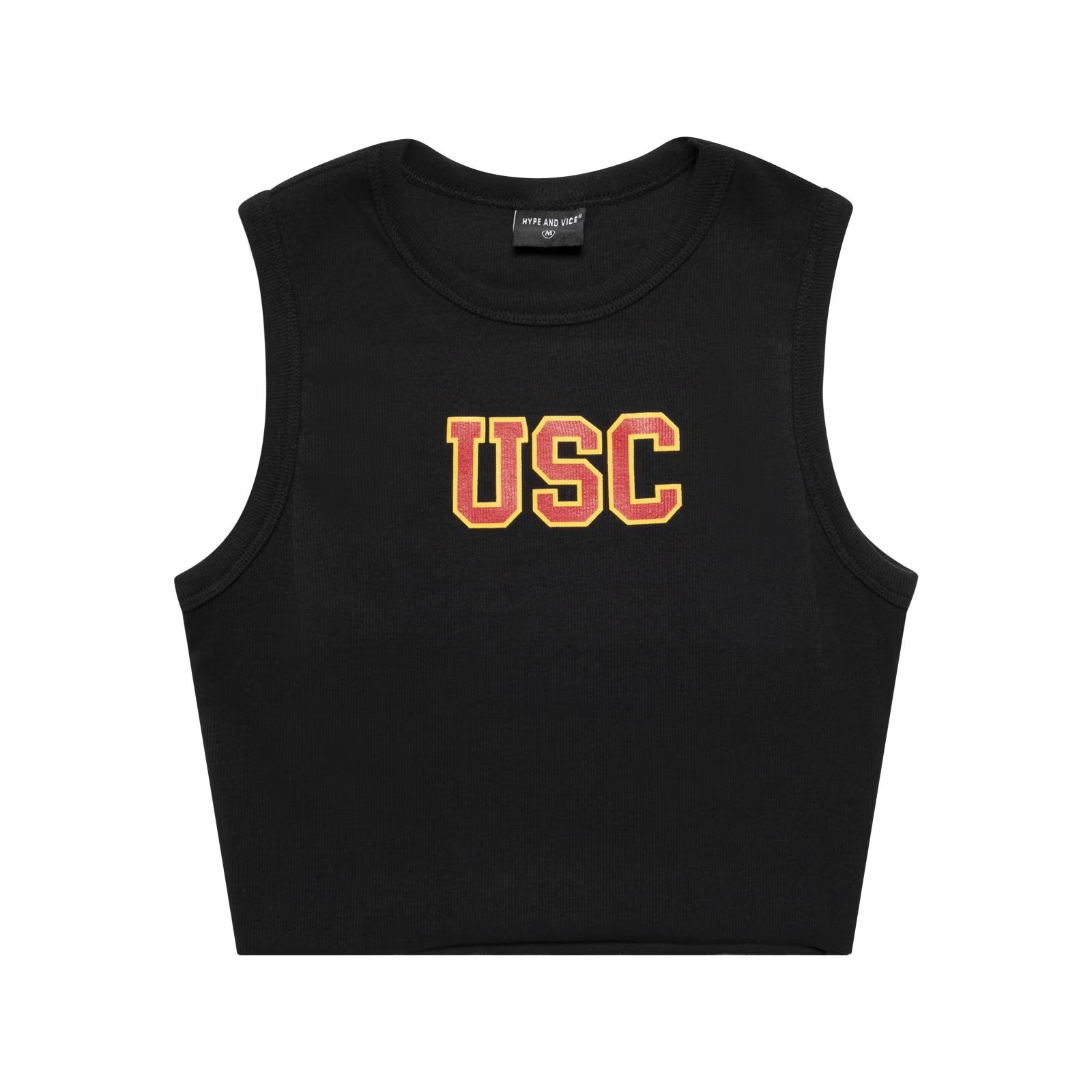 USC Trojans Womens's Hype and Vice Black Cutoff Tank