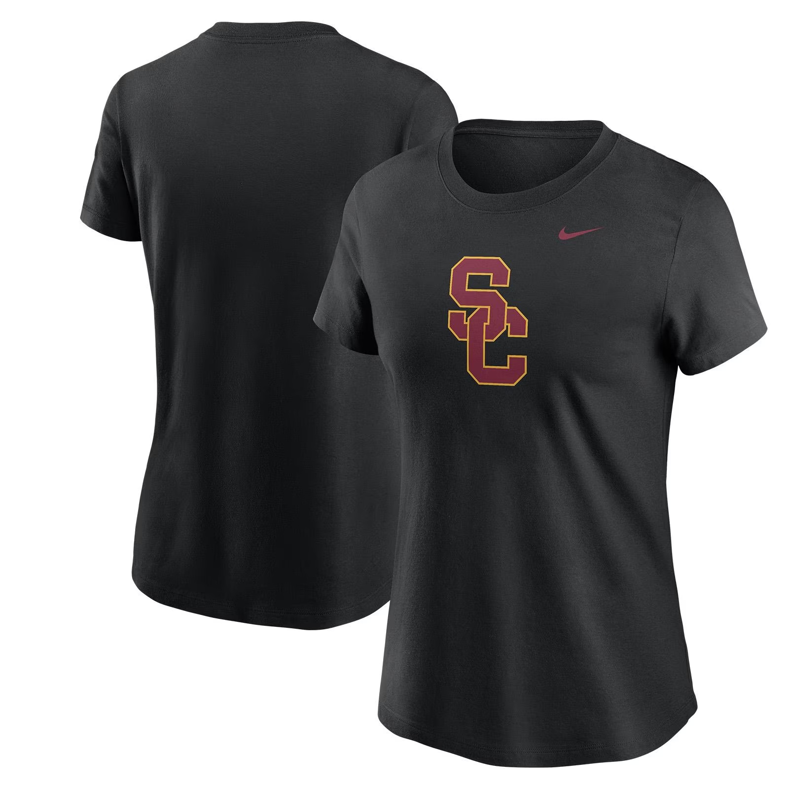 USC Trojans Women's Nike Black SC Interlock Cotton Logo T-Shirt