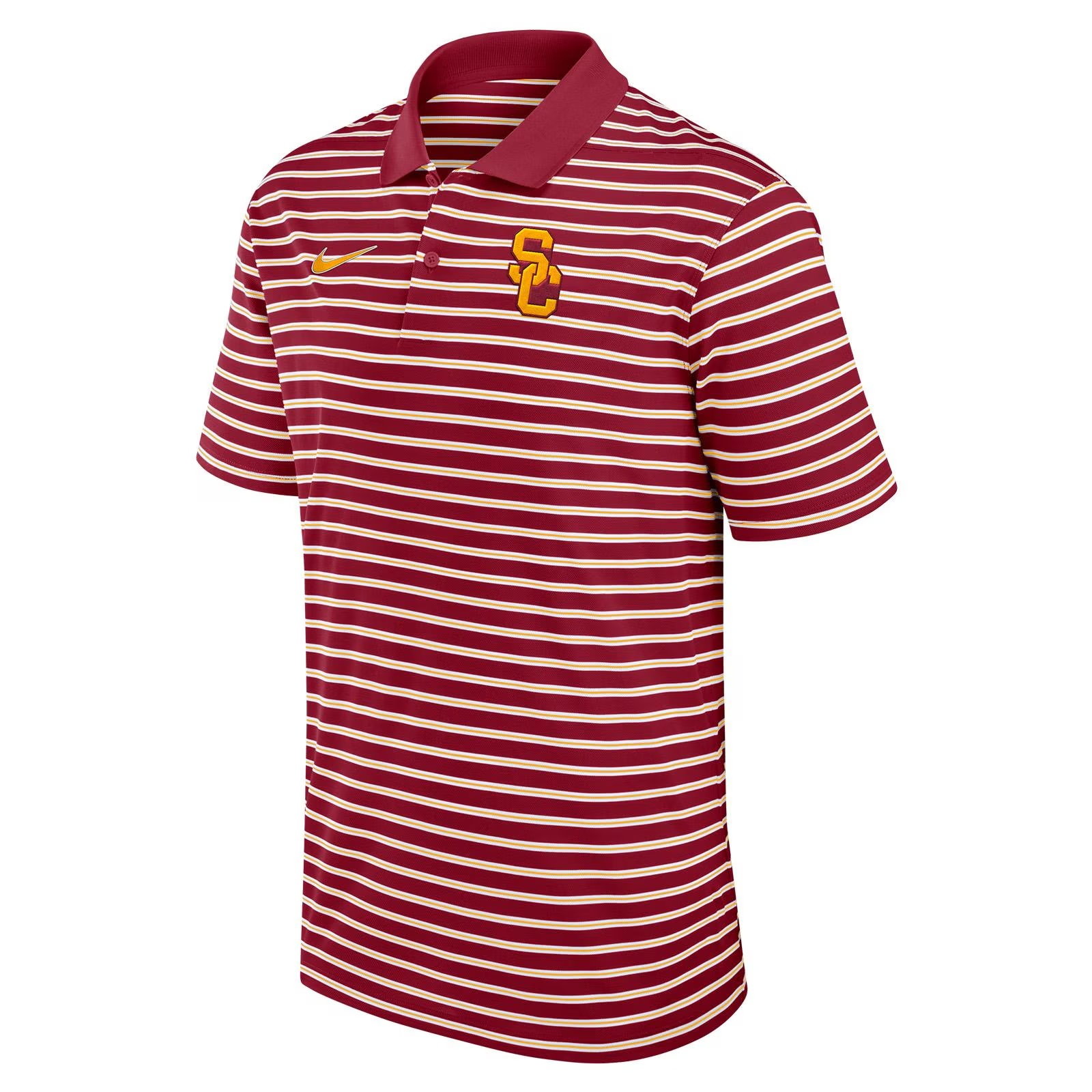 USC Trojans Men's Nike Cardinal SC Interlock Dri-FIT Striped Polo
