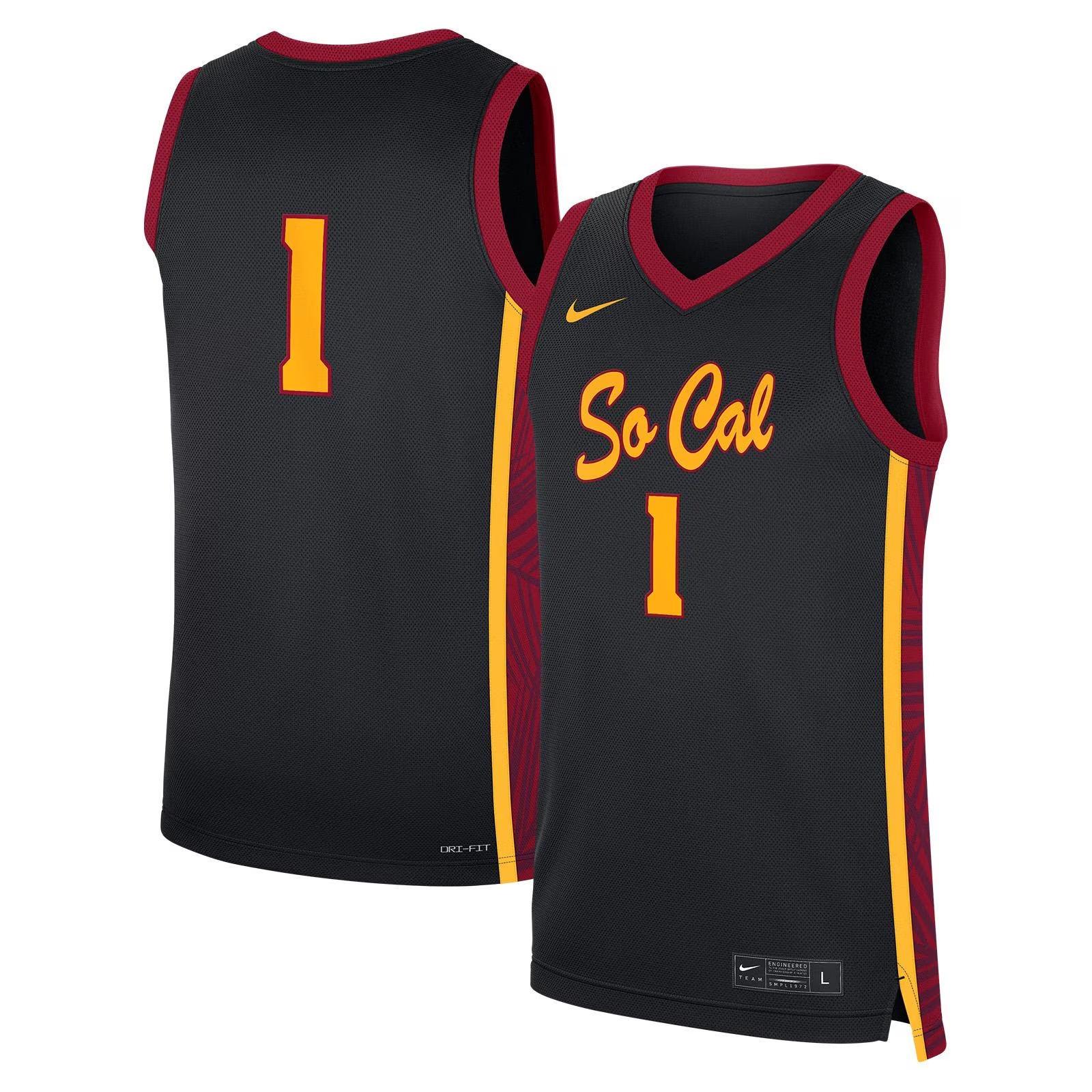 USC Trojans Unisex Nike Black #1 Women's Replica Basketball Jersey