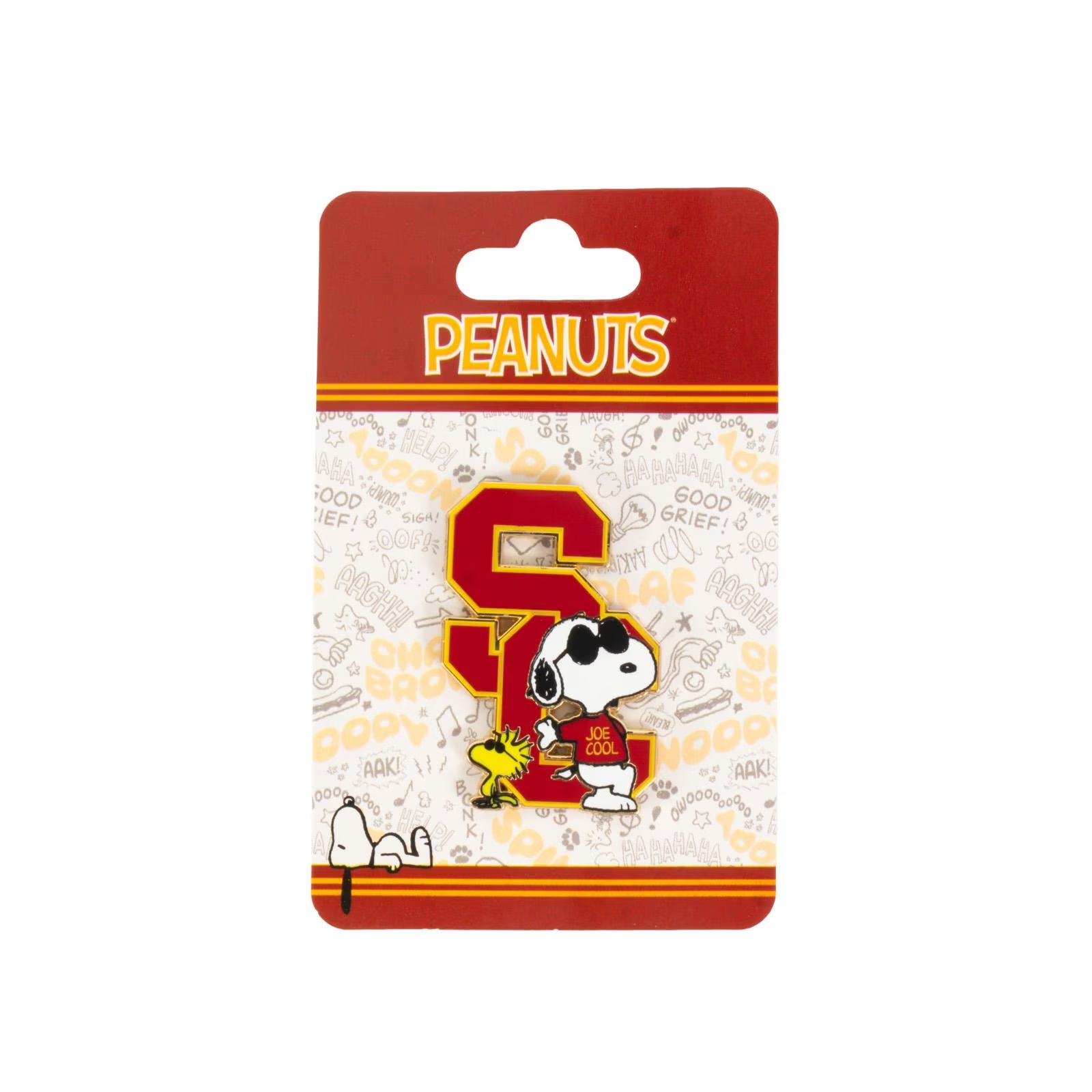 USC Trojans Cardinal SC Interlock Snoopy and Woodstock Joe Cool Pin