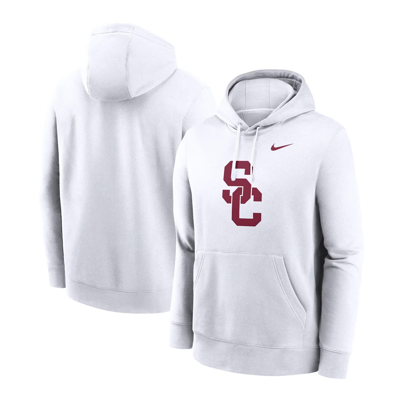 USC Trojans Men's Nike White SC Interlock Club Fleece Pullover Hoodie