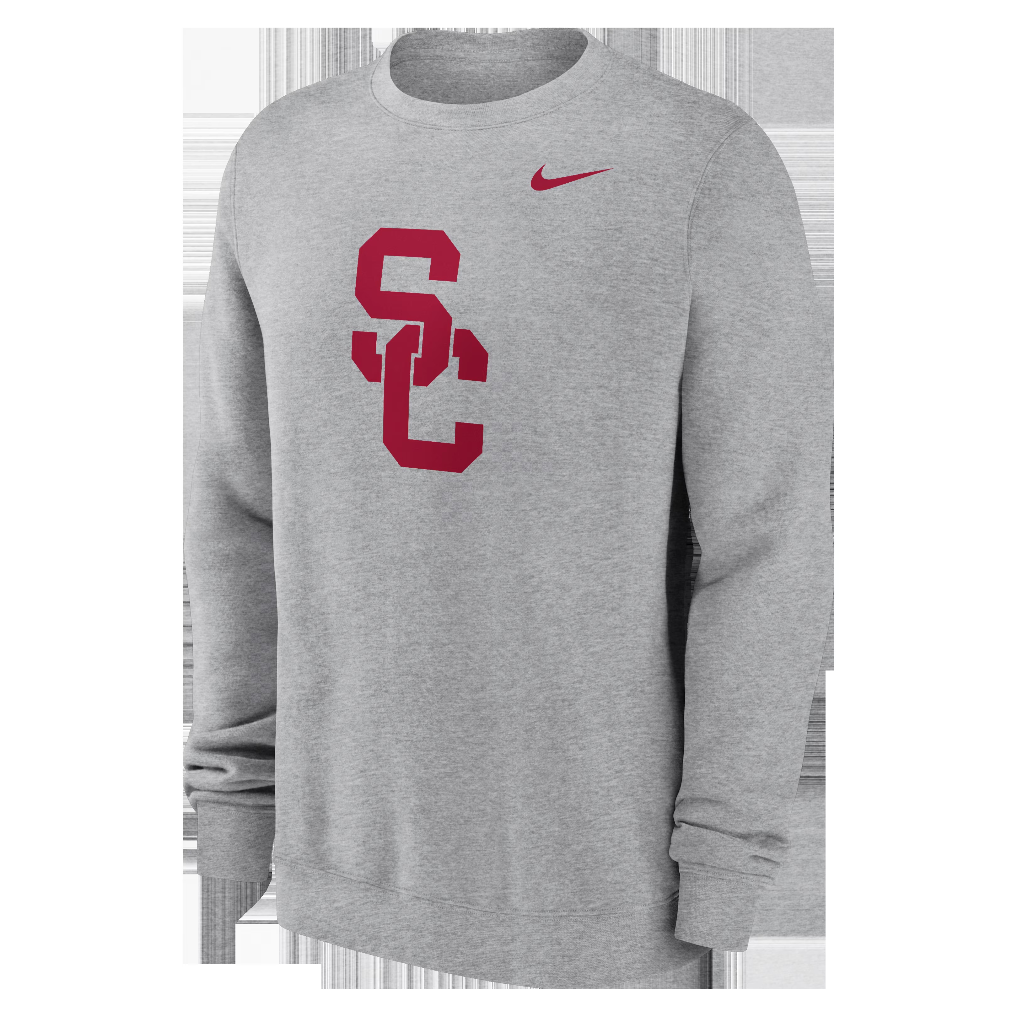 USC Trojans Men's Nike Gray SC Interlock Logo Fleece Sweatshirt