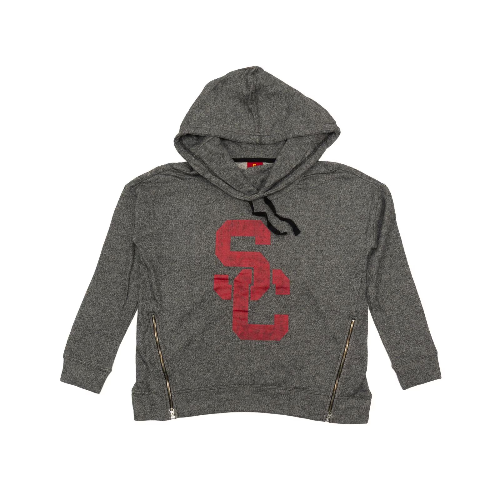 USC Trojans Women's 289C Charcoal SC Interlock Maya Cowl Neck Fleece Hoodie