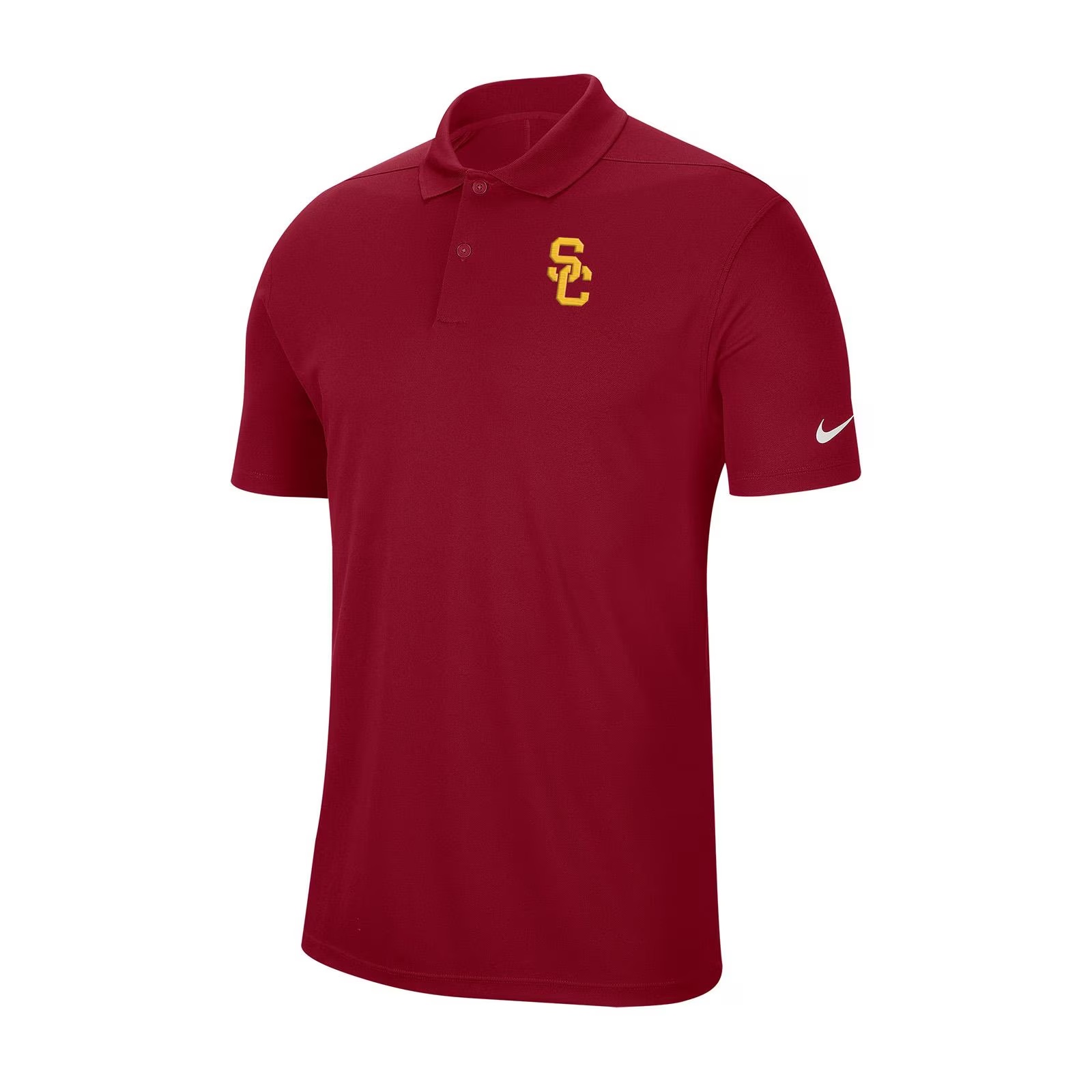 USC Trojan Men's Nike Cardinal SC Interlock Victory Solid Polo