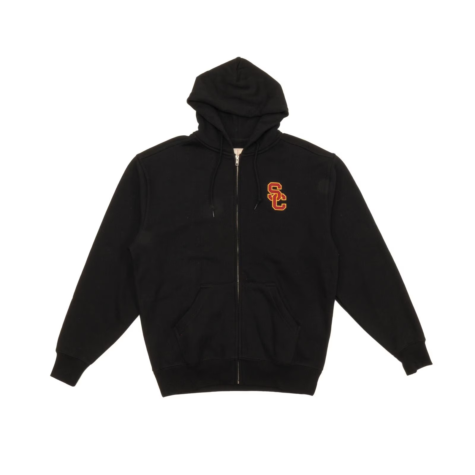 USC Trojans Team Trojan Black SC Interlock Tackle Twill Full Zip Fleece Hoodie