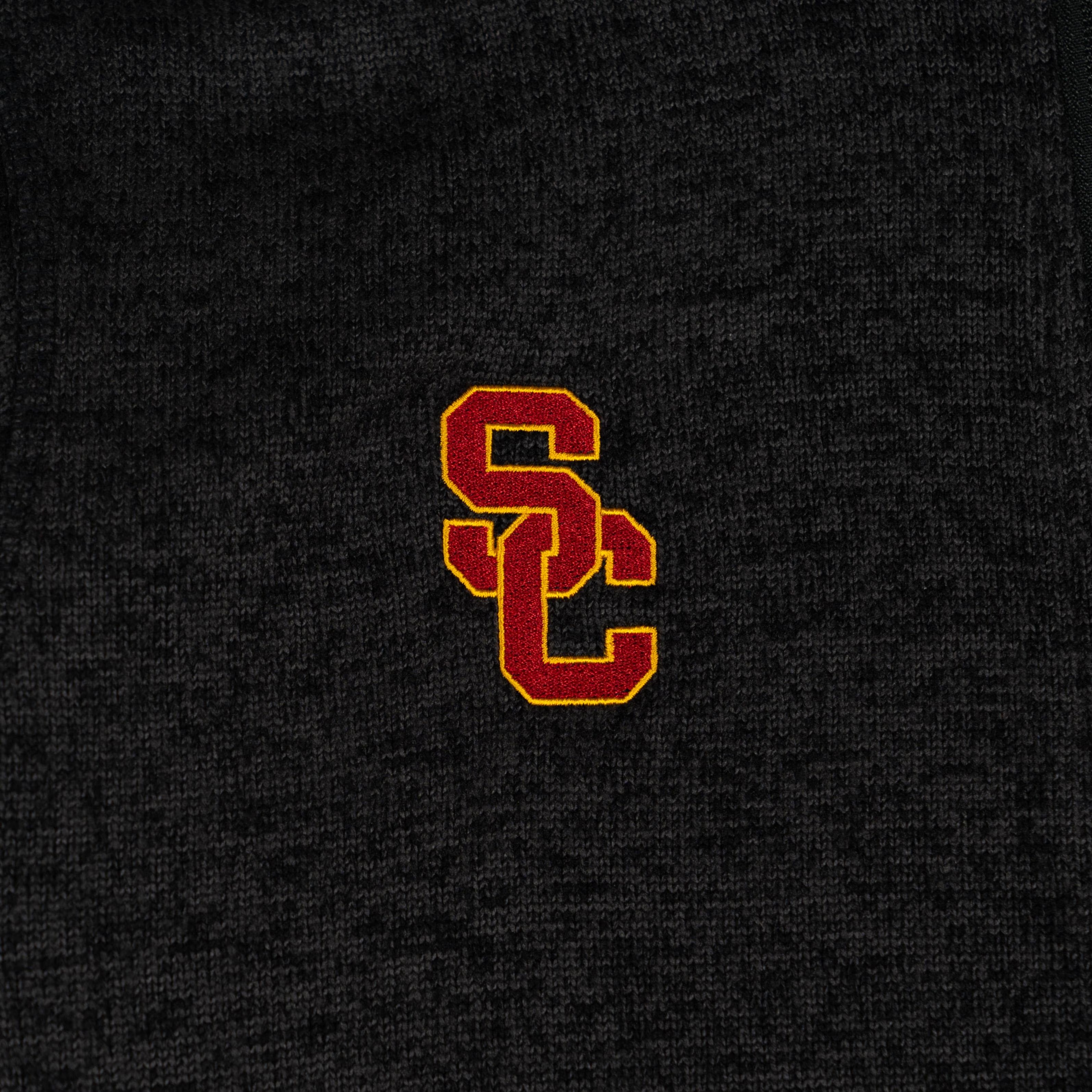 USC Trojans Men's Columbia Black SC Interlock Sweater Weather Full Zip Fleece Jacket