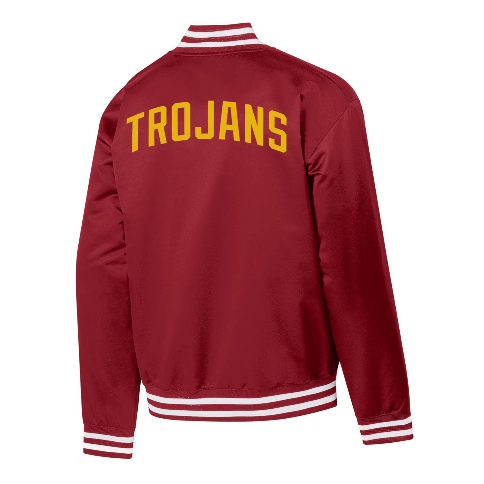 USC Trojans Men's Champion Cardinal SC Interlock Super Fan Satin Bomber Jacket
