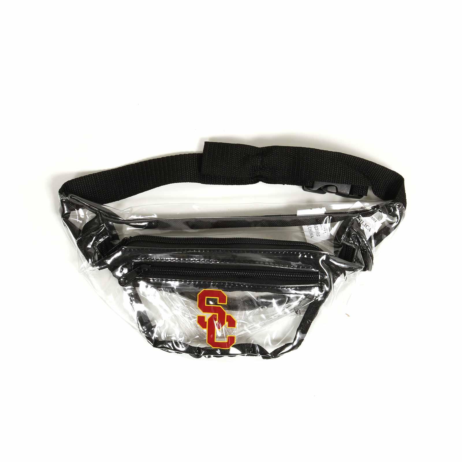 USC Trojans SC Interlock Clear Fanny Pack with Black Trim