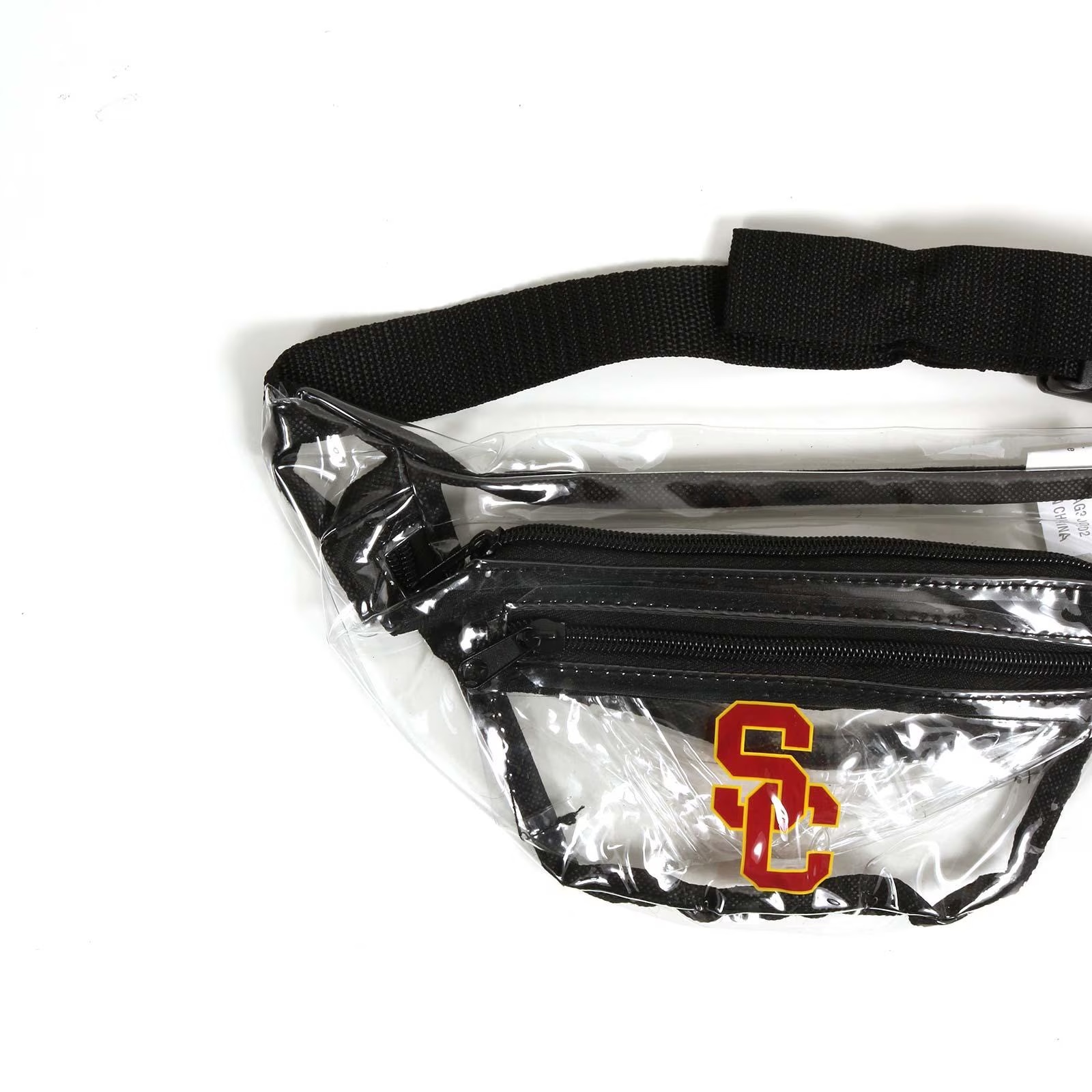 USC Trojans SC Interlock Clear Fanny Pack with Black Trim
