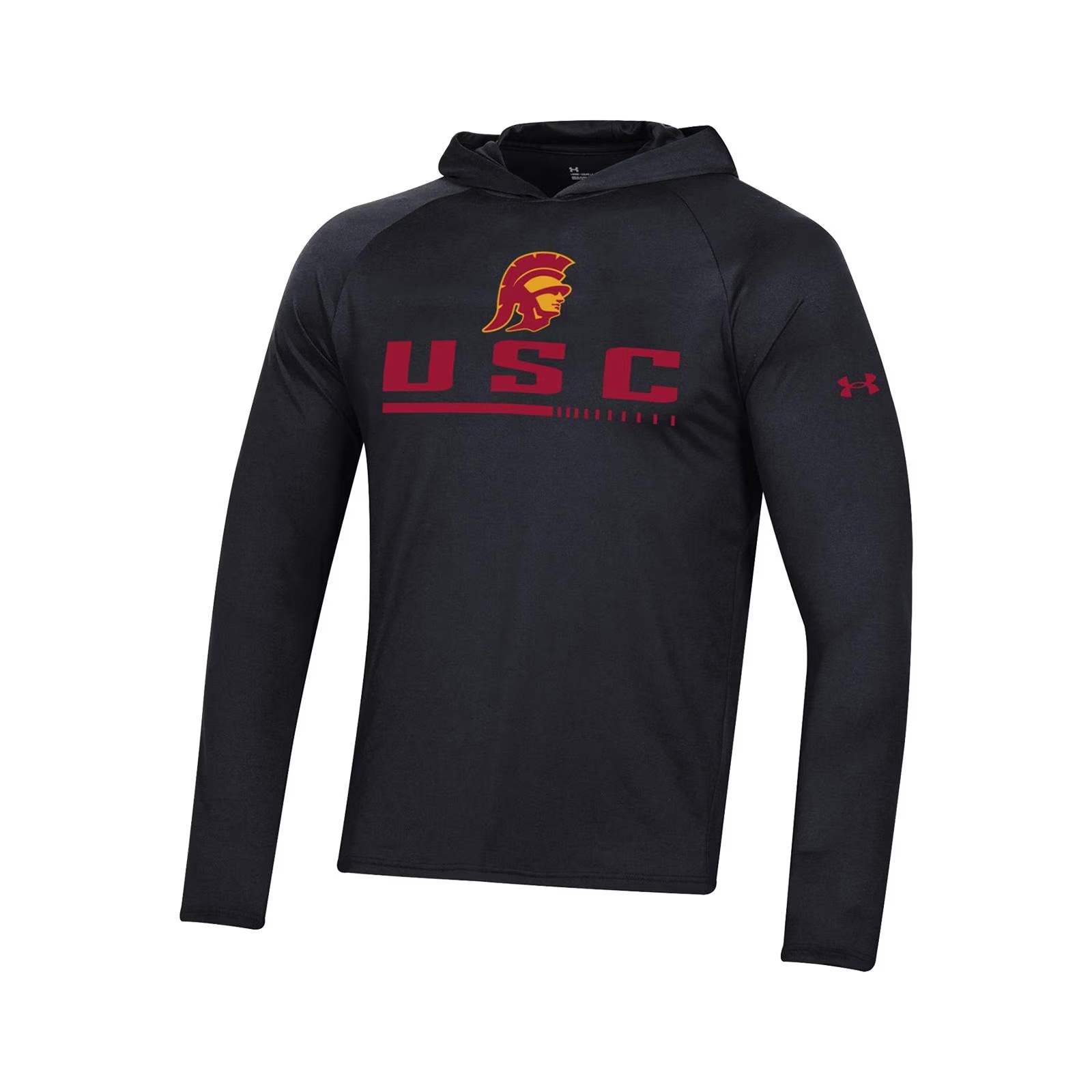 USC Trojans Men's Under Armour Black Tech Hood Long Sleeve Top