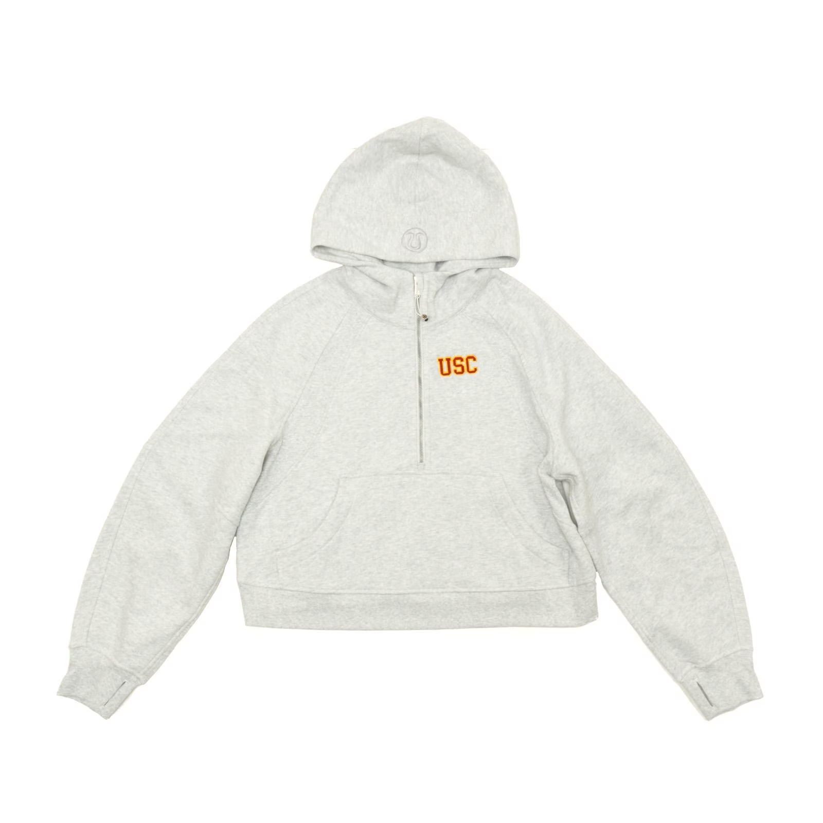 USC Trojans Women's lululemon Heather Gray Scuba Oversized 1/2 Zip Hoodie