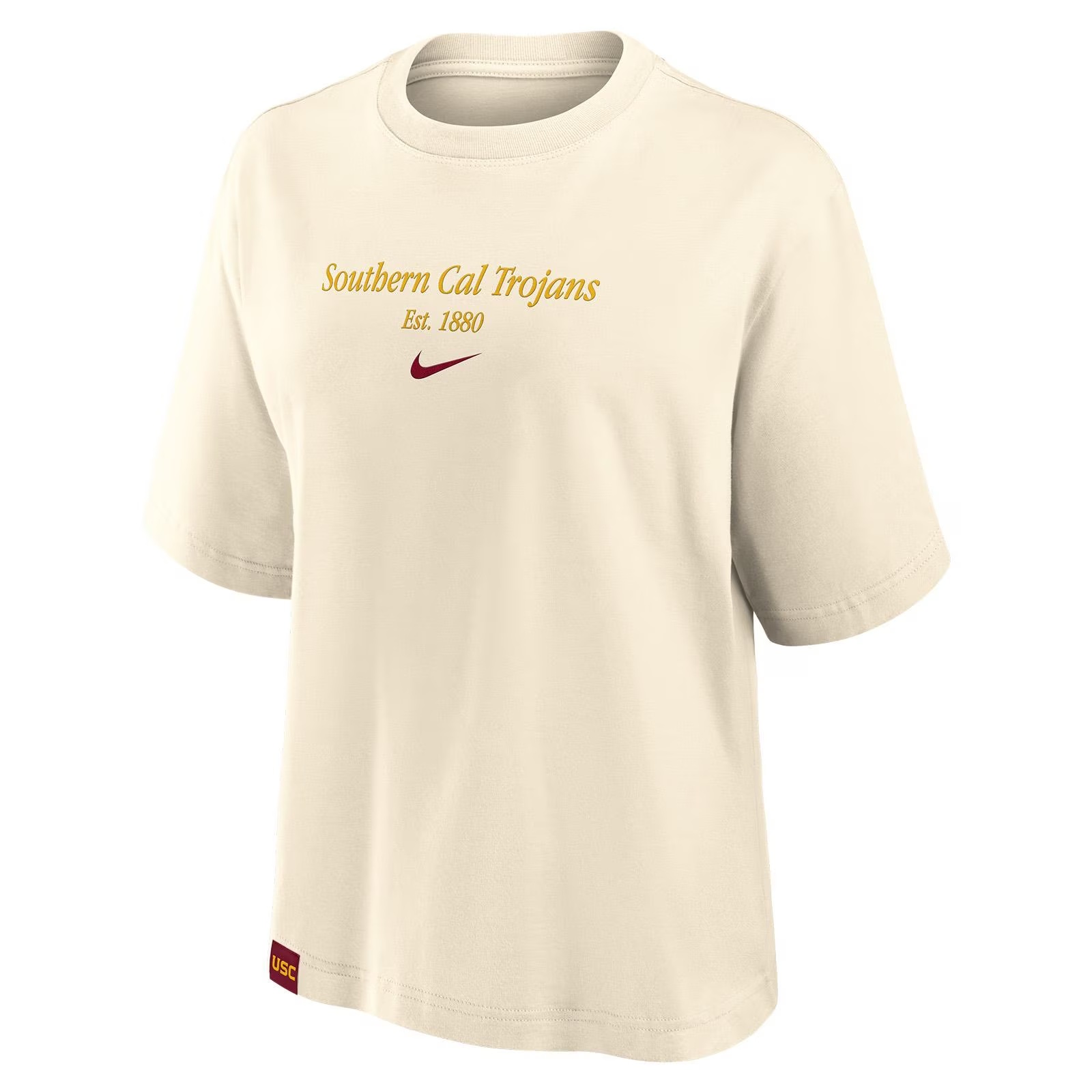 USC Trojans Women's Nike Cream So Cal Established Tag Boxy T-Shirt