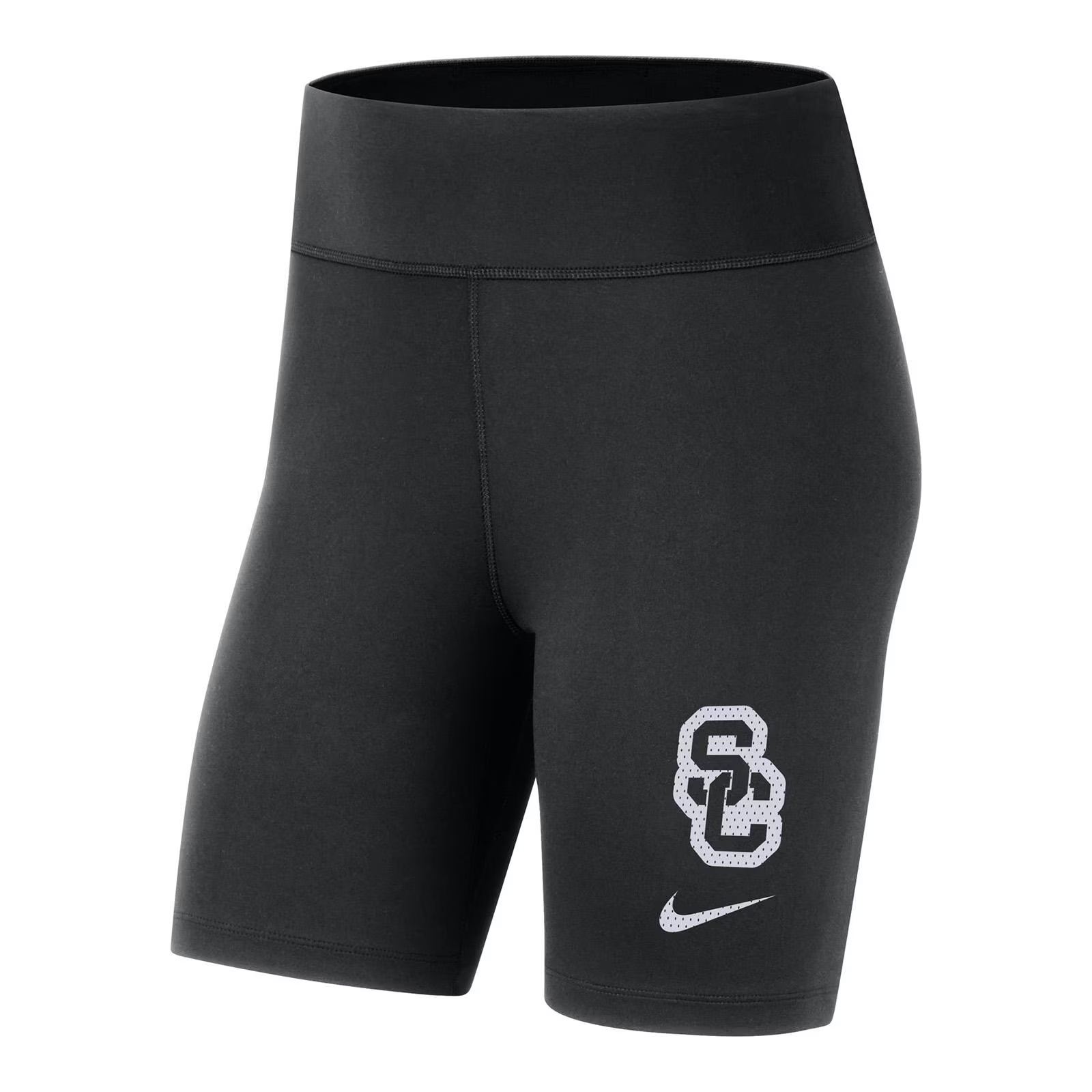 USC Trojans Women's Nike SC Interlock Black Dri-FIT Mid-Rise One 7" Short