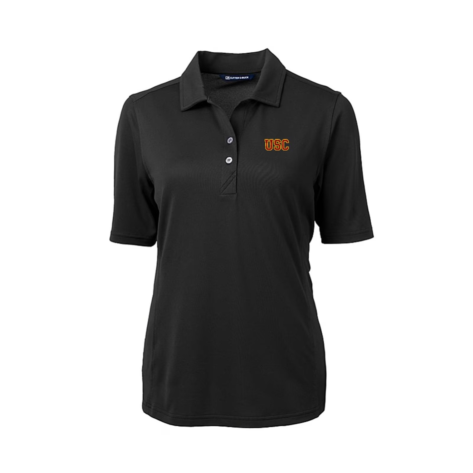 USC Trojans Women's Black Virtue Eco Pique Recycled Polo