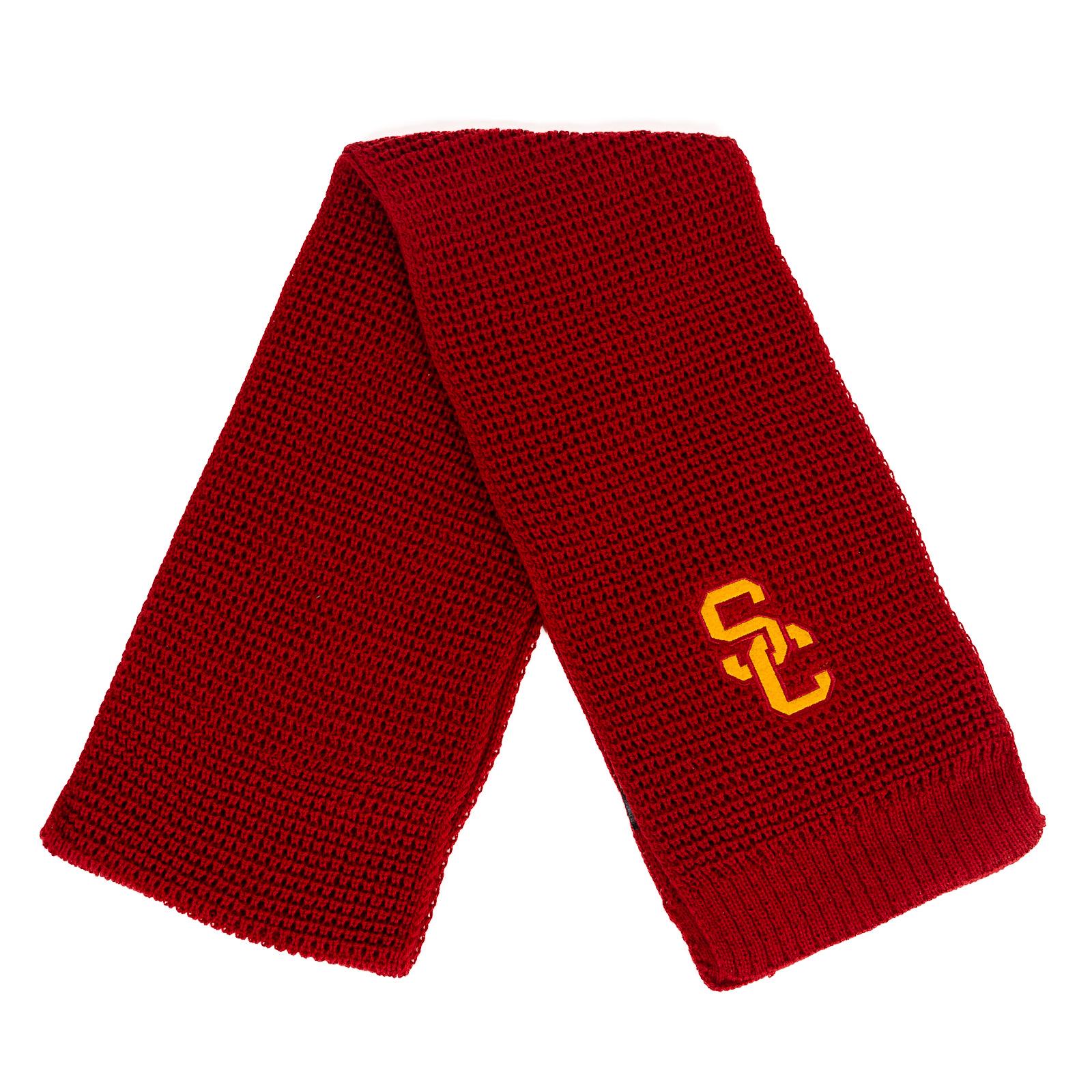 USC Trojans Cardinal SC Interlock Waffle Scarf