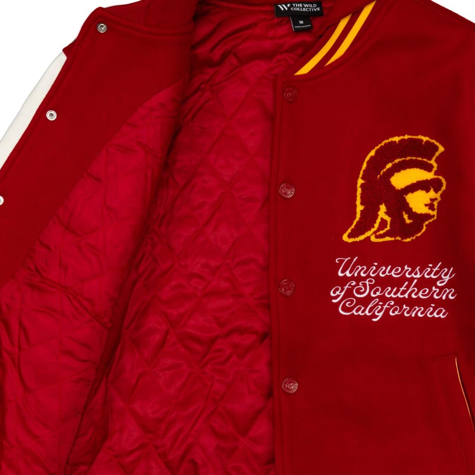USC Trojans Unisex Cardinal SC Interlock Hooded Varsity Jacket 2 USC Trojans Unisex Cardinal SC Interlock Hooded Varsity Jacket