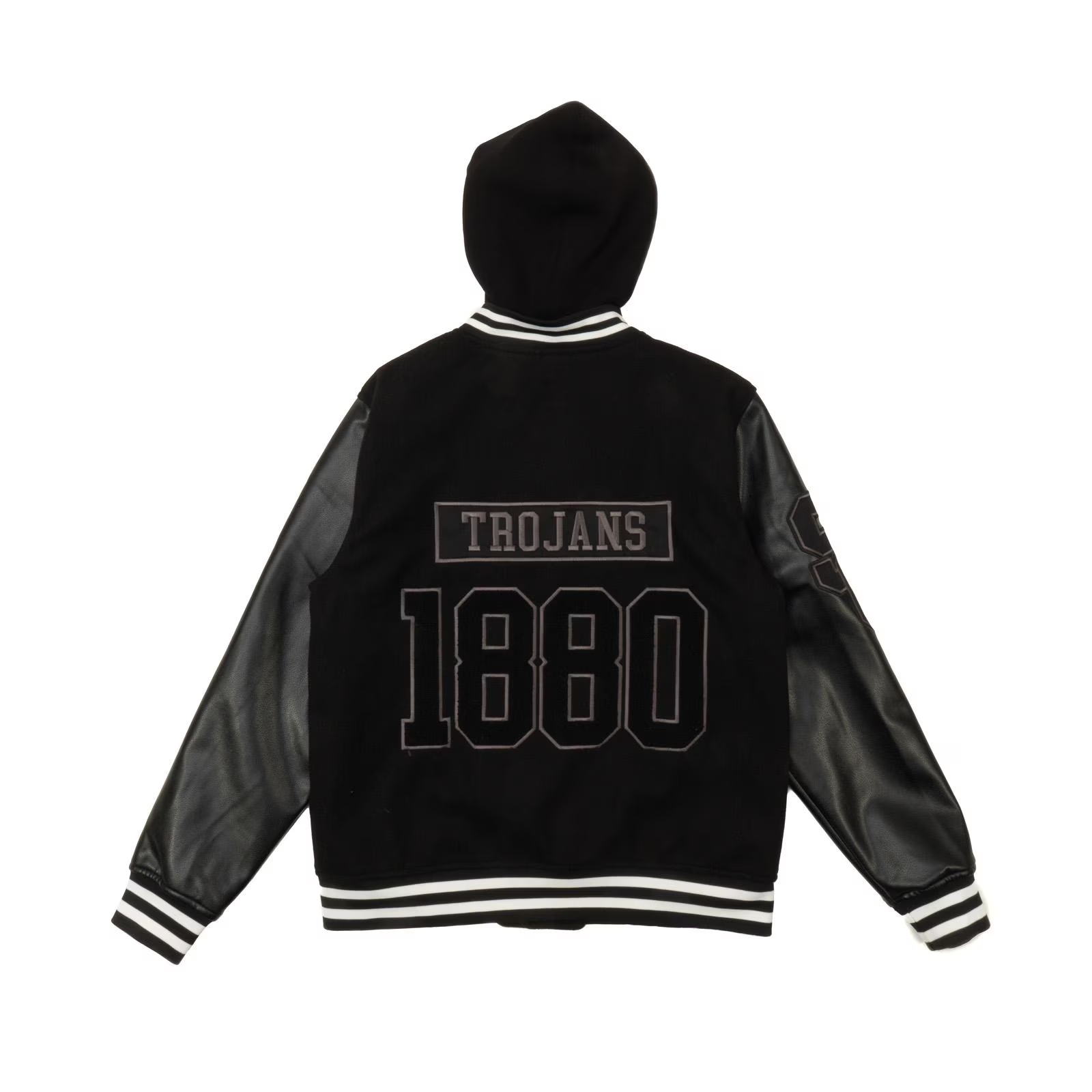 USC Trojans Unisex Black Tommy Head Hooded Jersey Varsity Jacket 3 USC Trojans Unisex Black Tommy Head Hooded Jersey Varsity Jacket