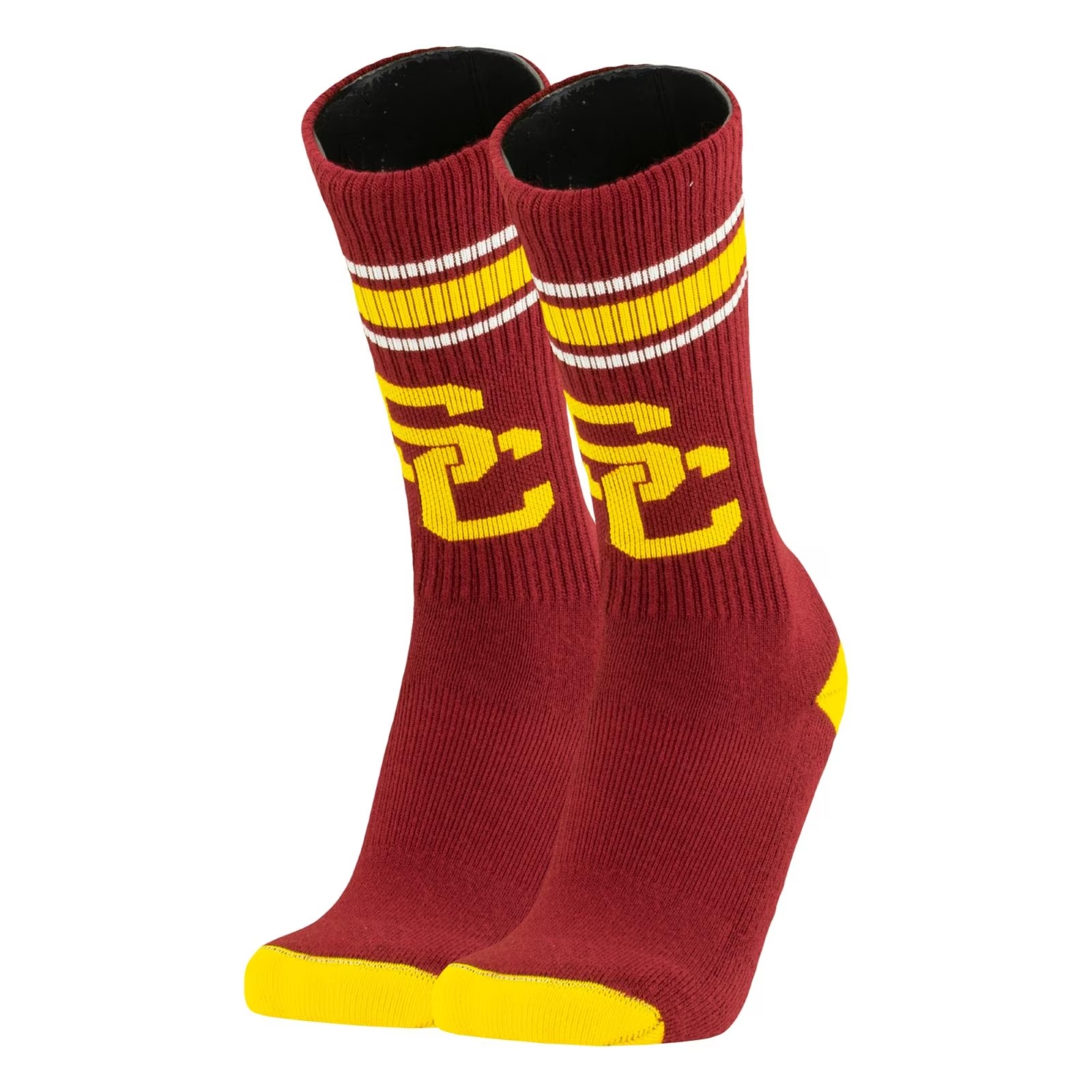 USC Trojans Cardinal SC Interlock Throwback Crew Sock