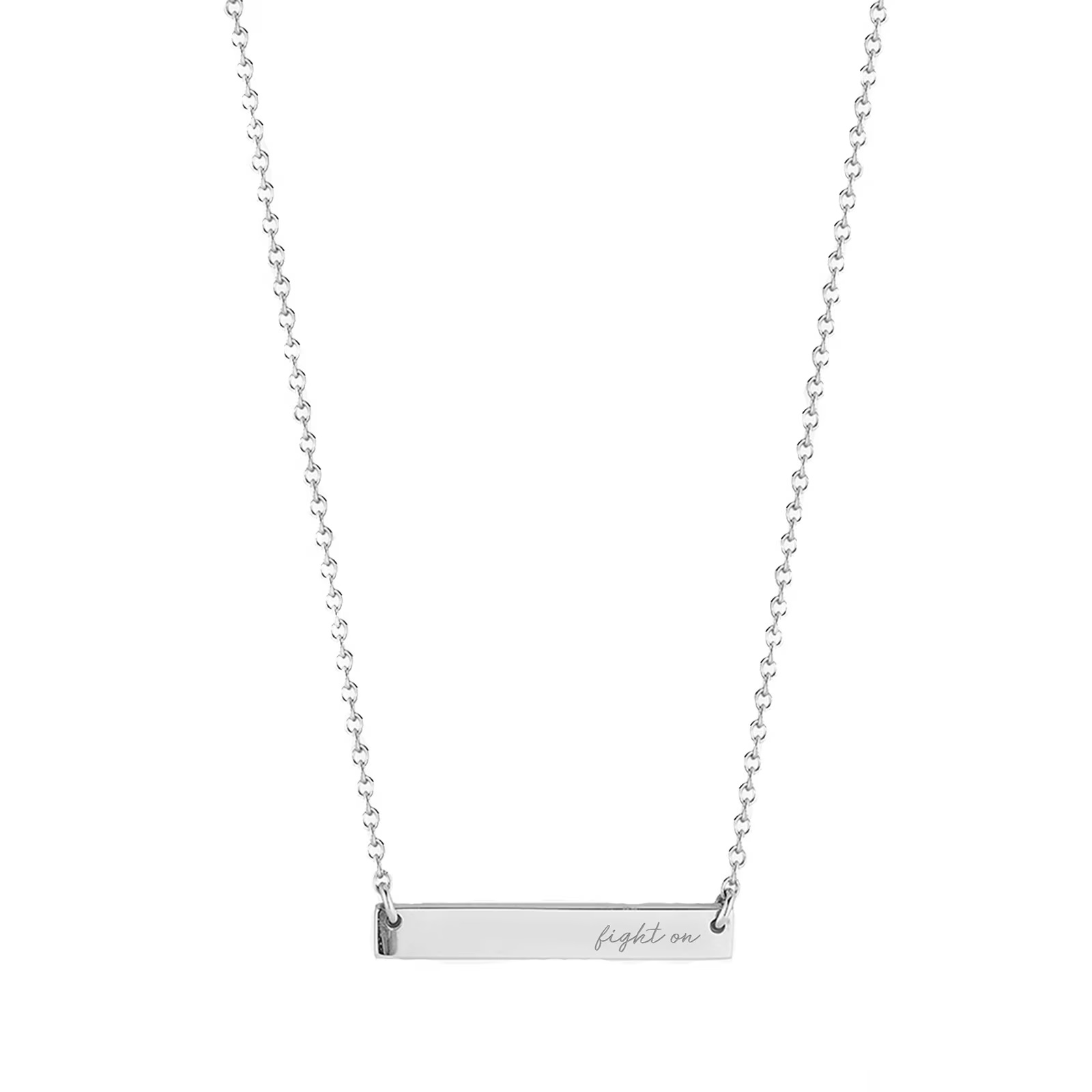 USC Trojans Fight On Script Sterling Silver Horizontal Bar Necklace