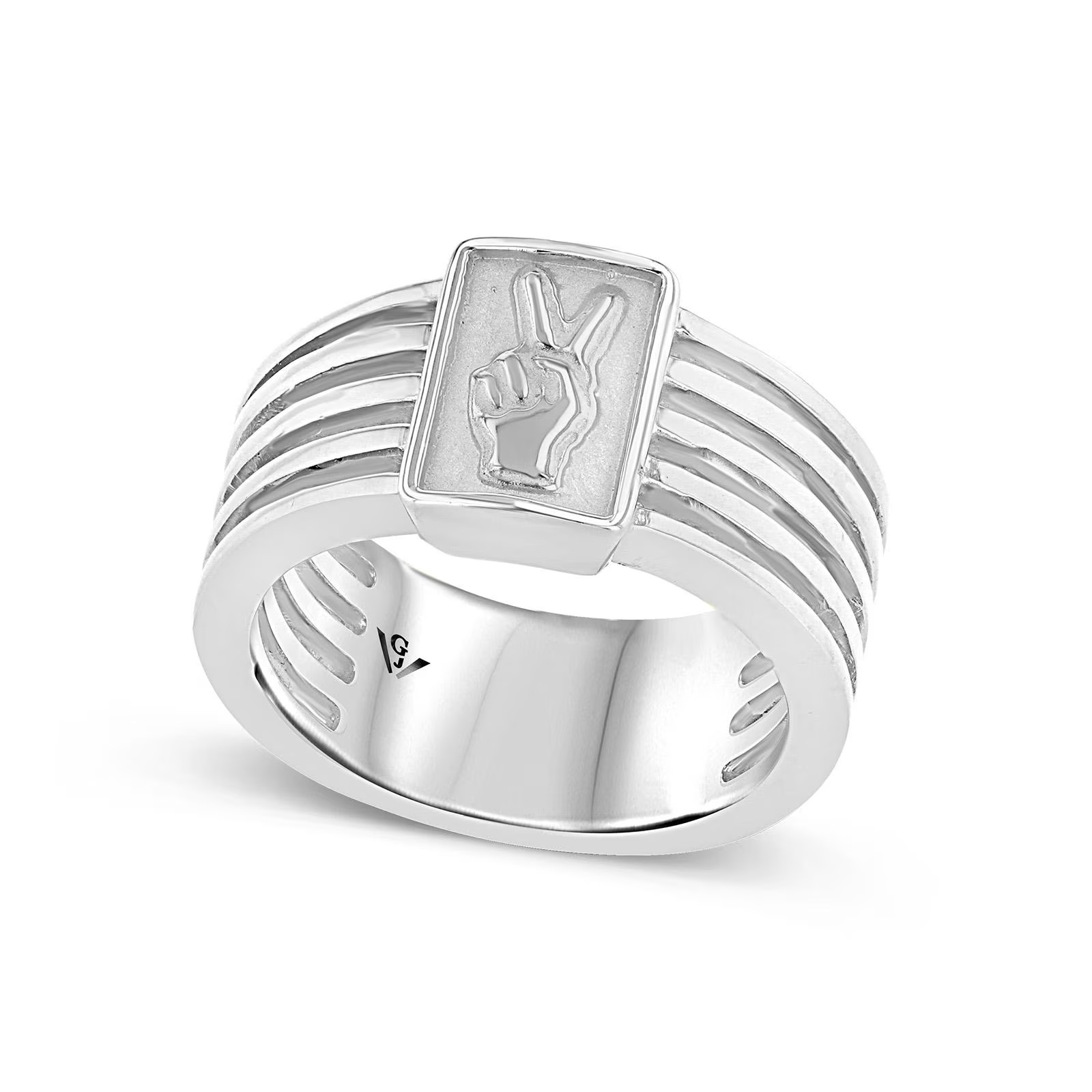 USC Trojans Sterling Silver Fight On Fingers Multiband Ring