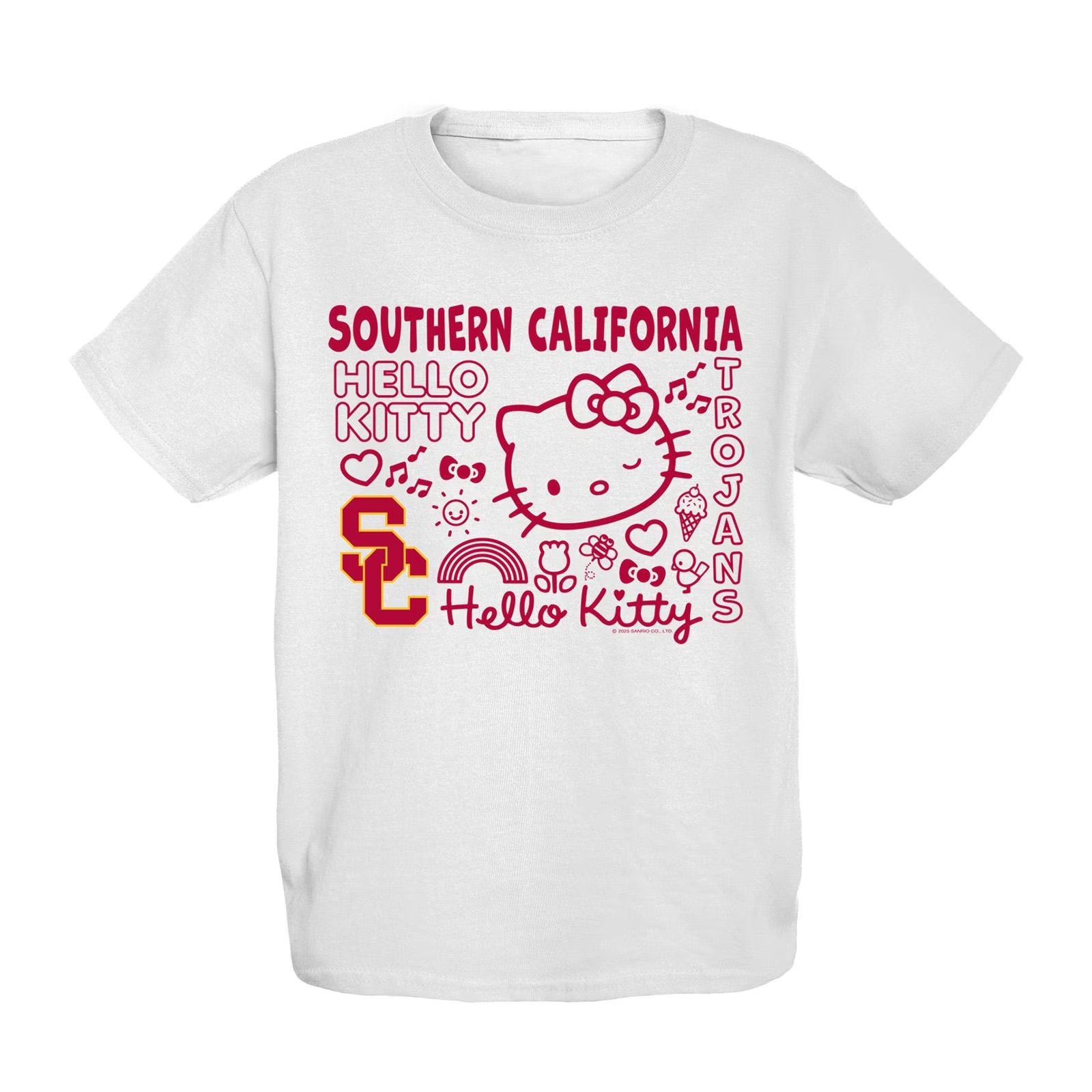 USC Trojans Youth White Hello Kitty Hello Icons Cotton T-Shirt