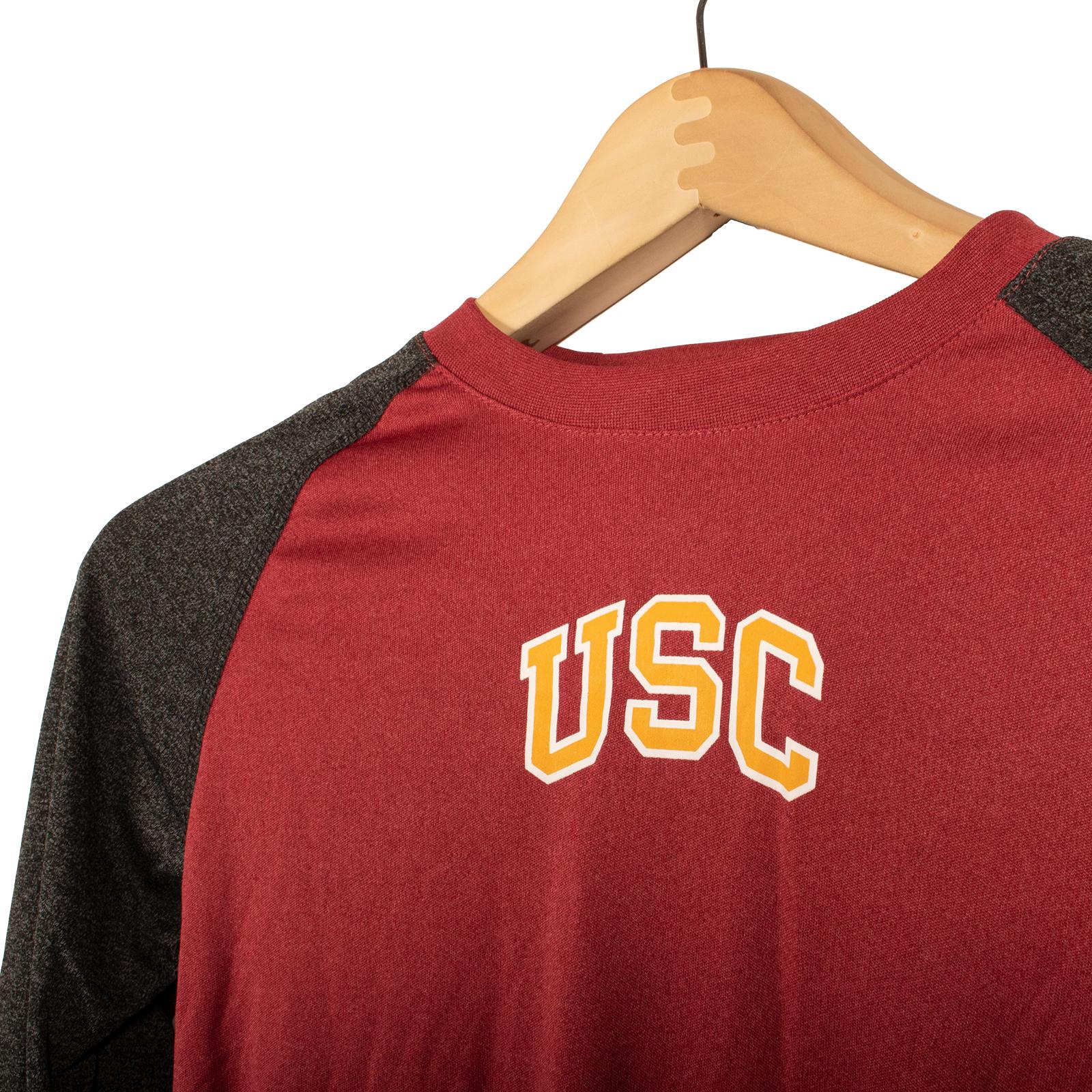 USC Trojans Youth Boys Heather Astoria Raglan Long Sleeve T-Shirt