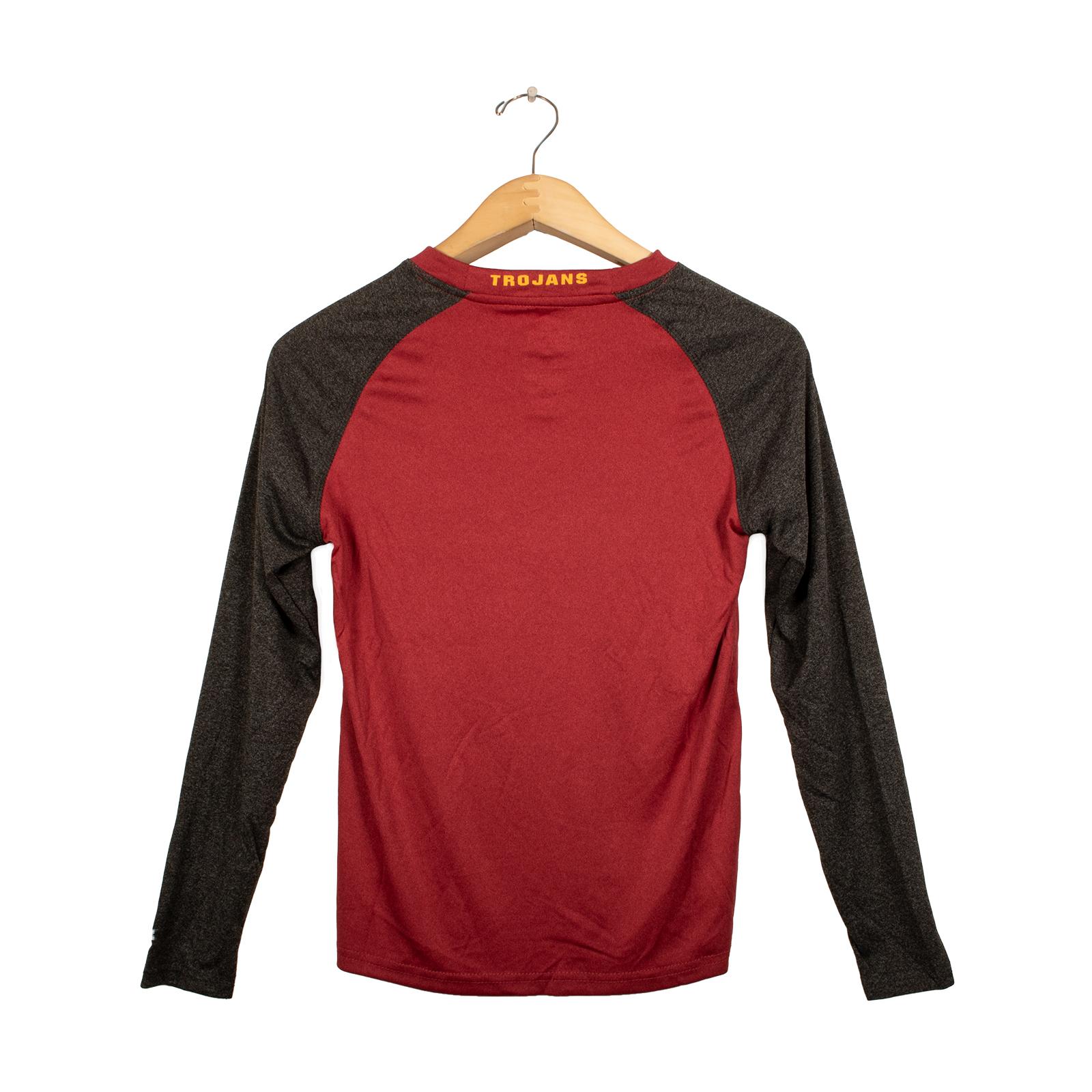 USC Trojans Youth Boys Heather Astoria Raglan Long Sleeve T-Shirt
