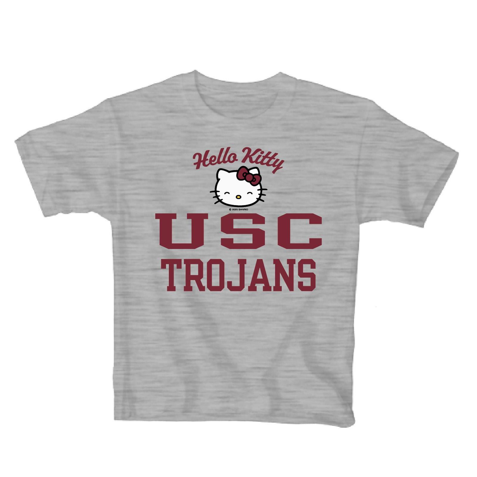 USC Trojans Youth Gray Hello Kitty Top Mouser Cotton T-Shirt