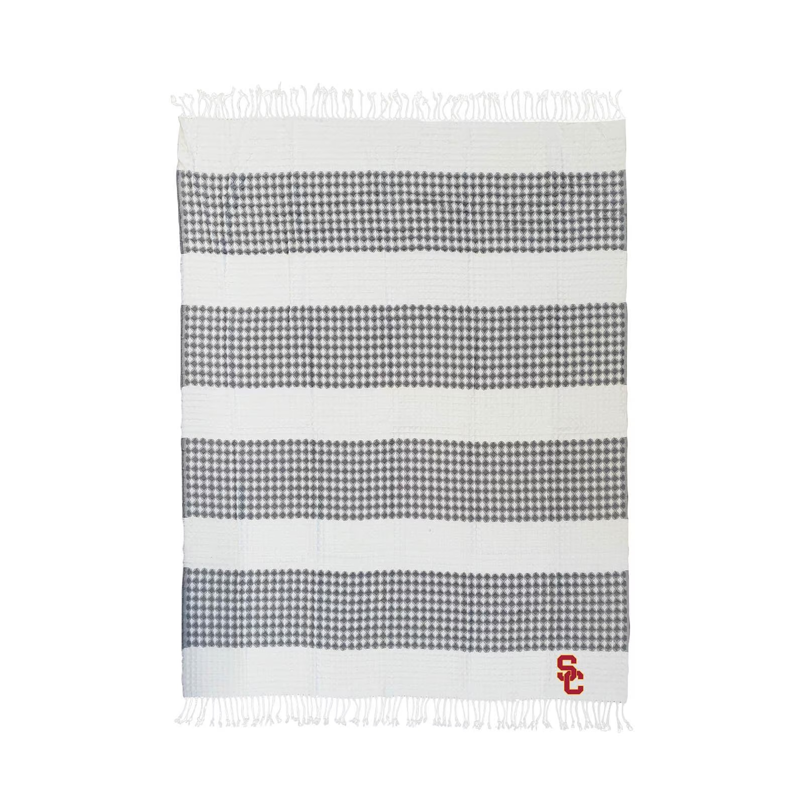 USC Trojans SC Interlock Waffle Jacquard Throw