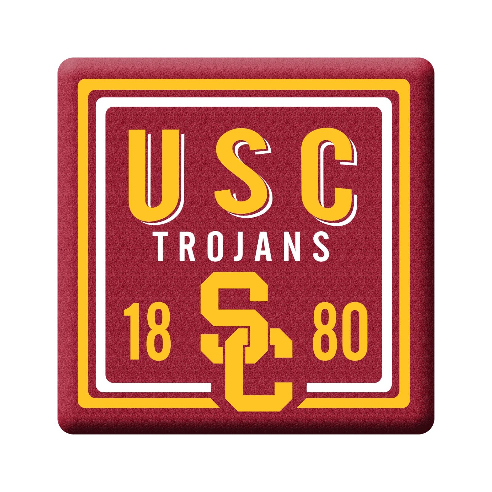 USC Trojans 1880 Coaster Board 10 Pack Square Coasters