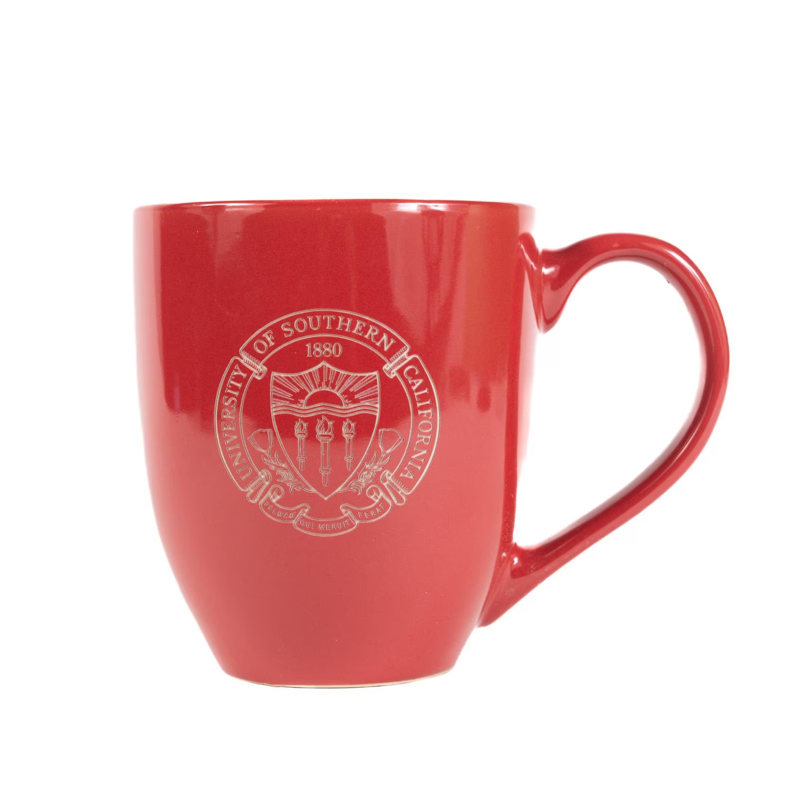 USC Trojans Cardinal Seal Engraved Bistro Mug