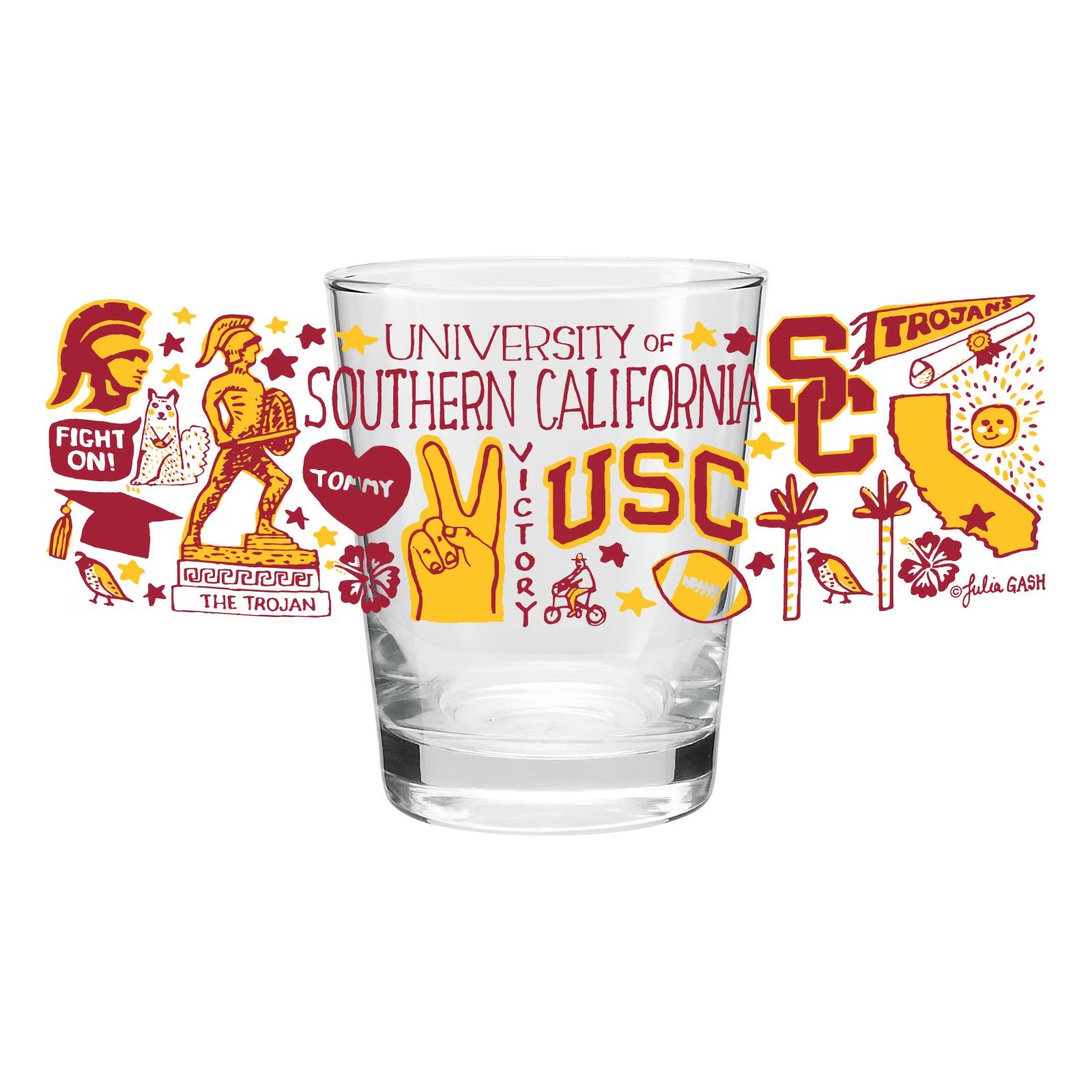 USC Trojans Julia Gash Clear Shot Glass
