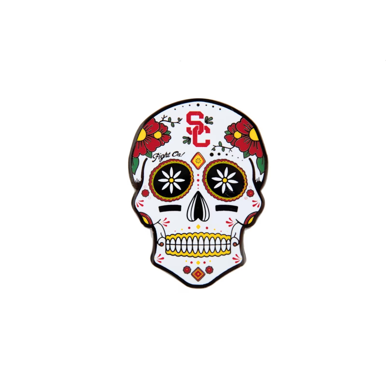 USC Trojans SC Interlock Sugar Skull Magnet