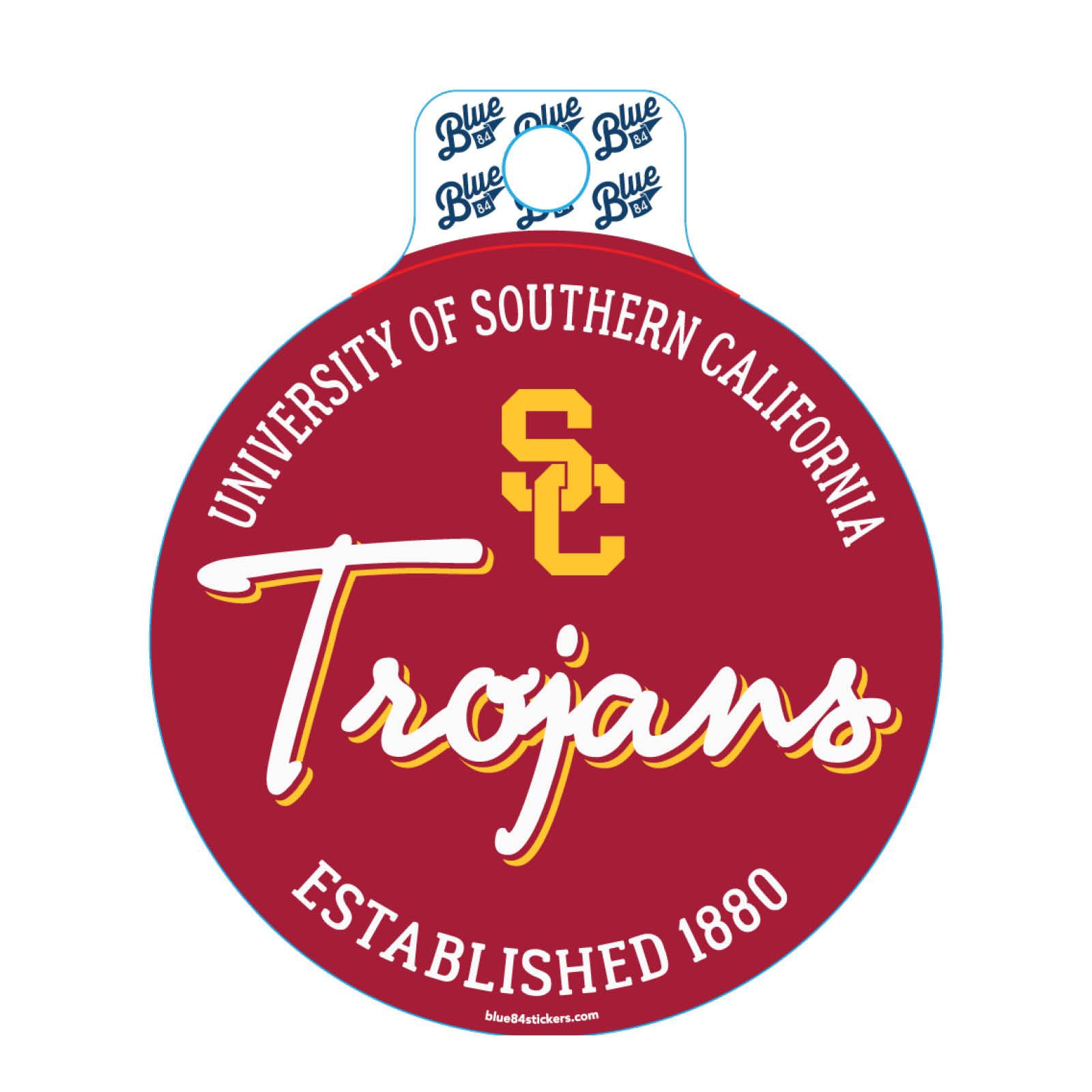 USC Trojans SC Interlock Trojans Clear Coat Sticker