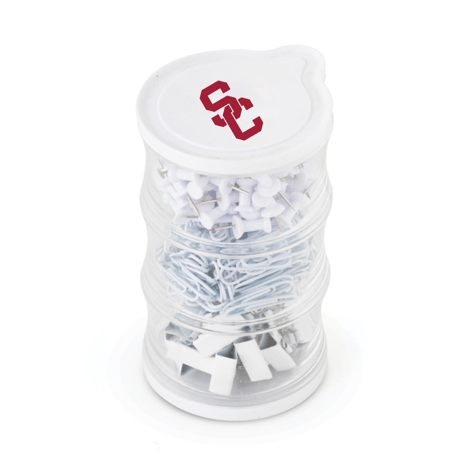 USC Trojans White SC Interlock Pin and Clip Tower