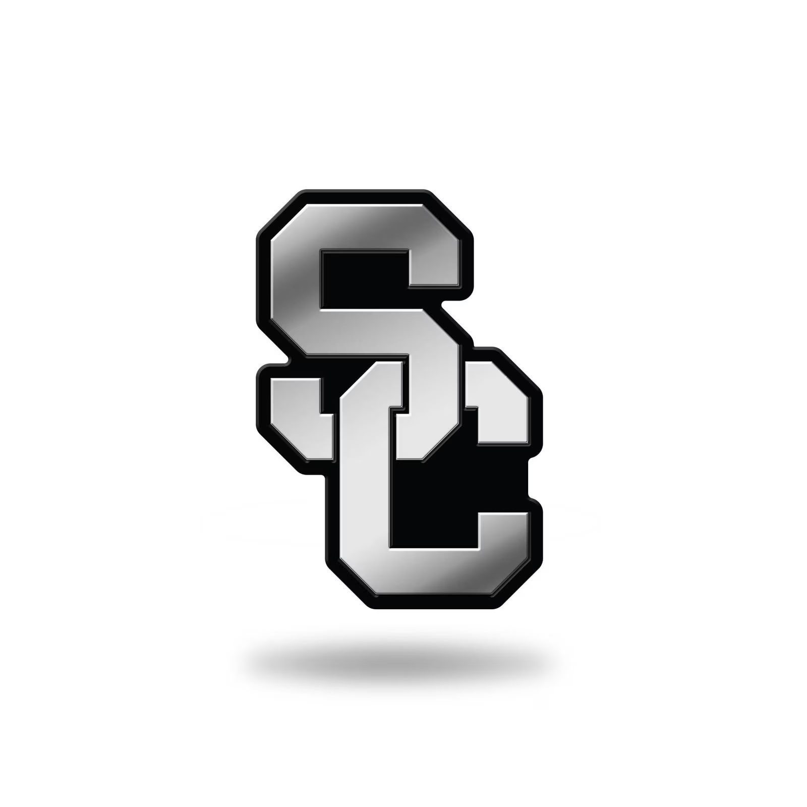 USC Trojans Chrome SC Interlock Auto Emblem