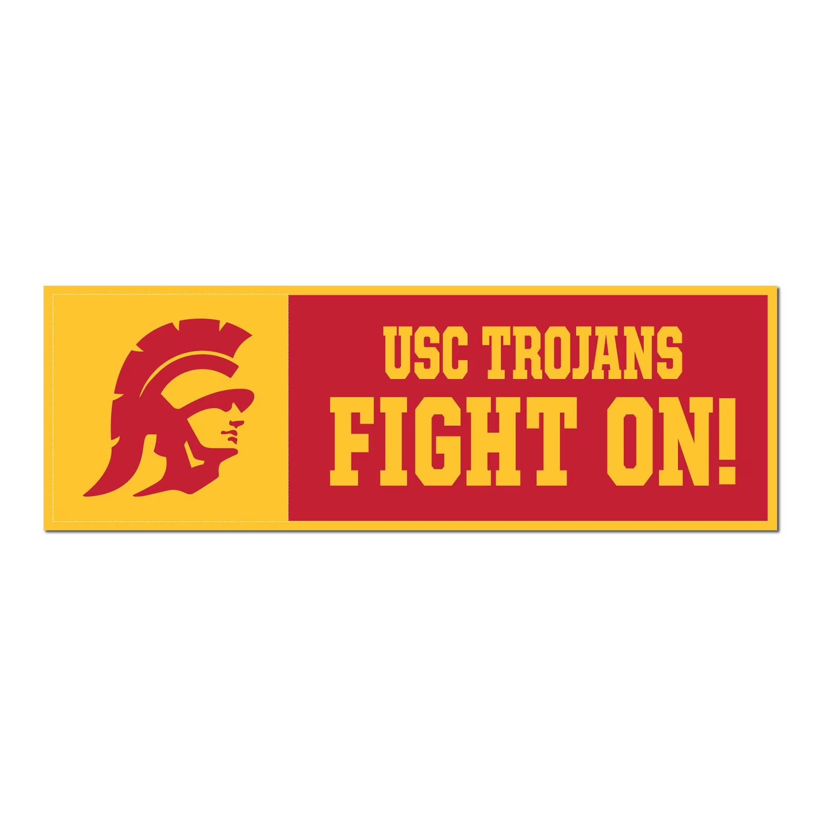 USC Trojans Cardinal and Gold Tommy Head Fight On Banner