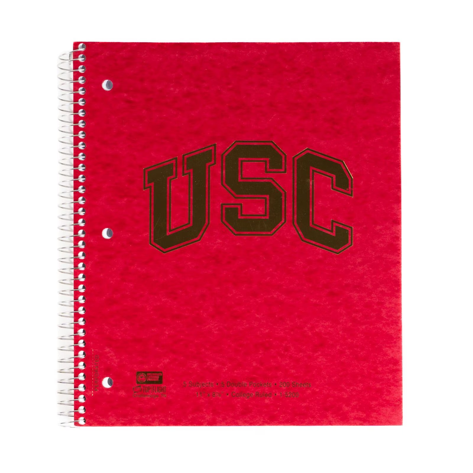 USC Trojans Cardinal Arch 5-Subject Notebook