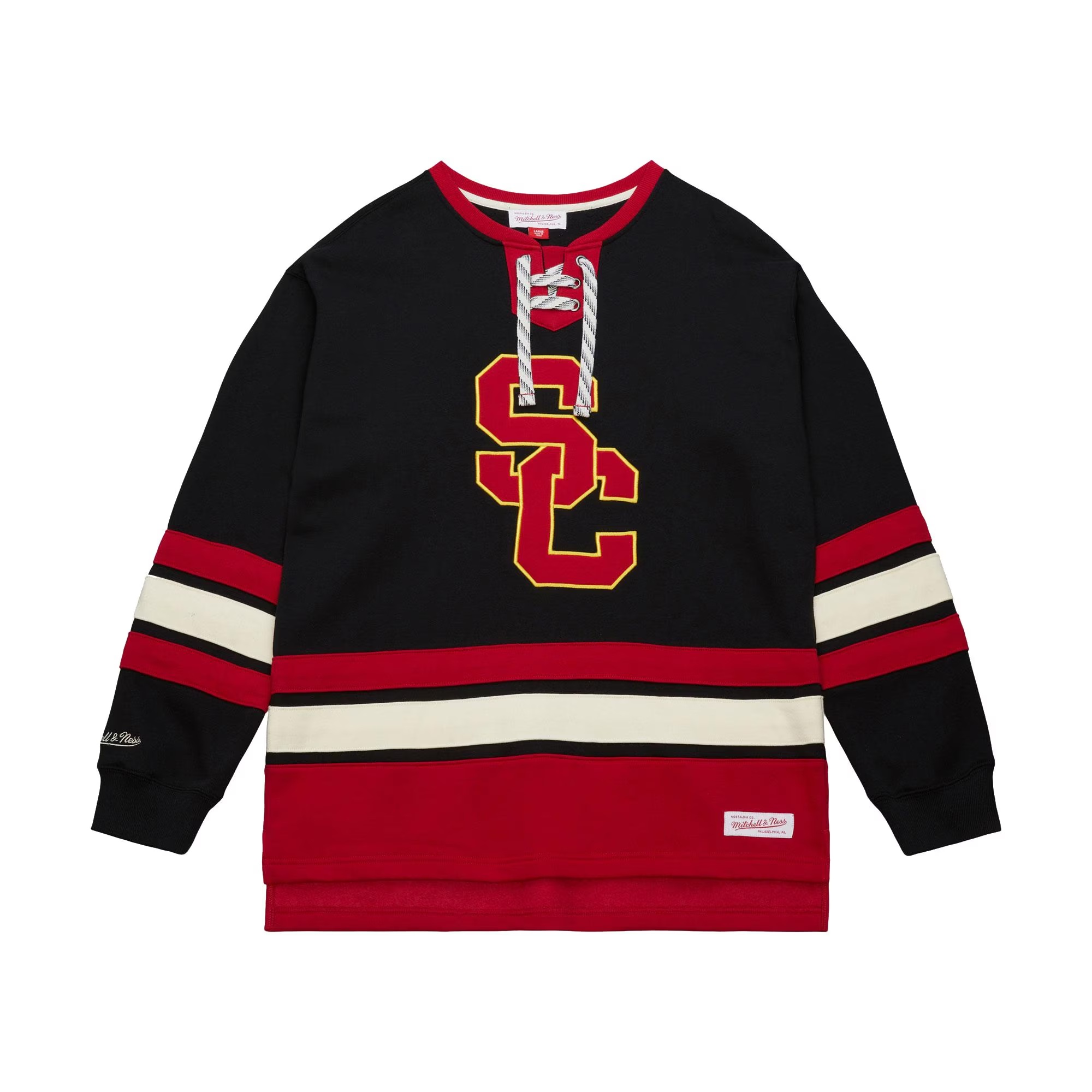 USC Trojans SC Interlock Mens Black Heritage Lace Up Crew