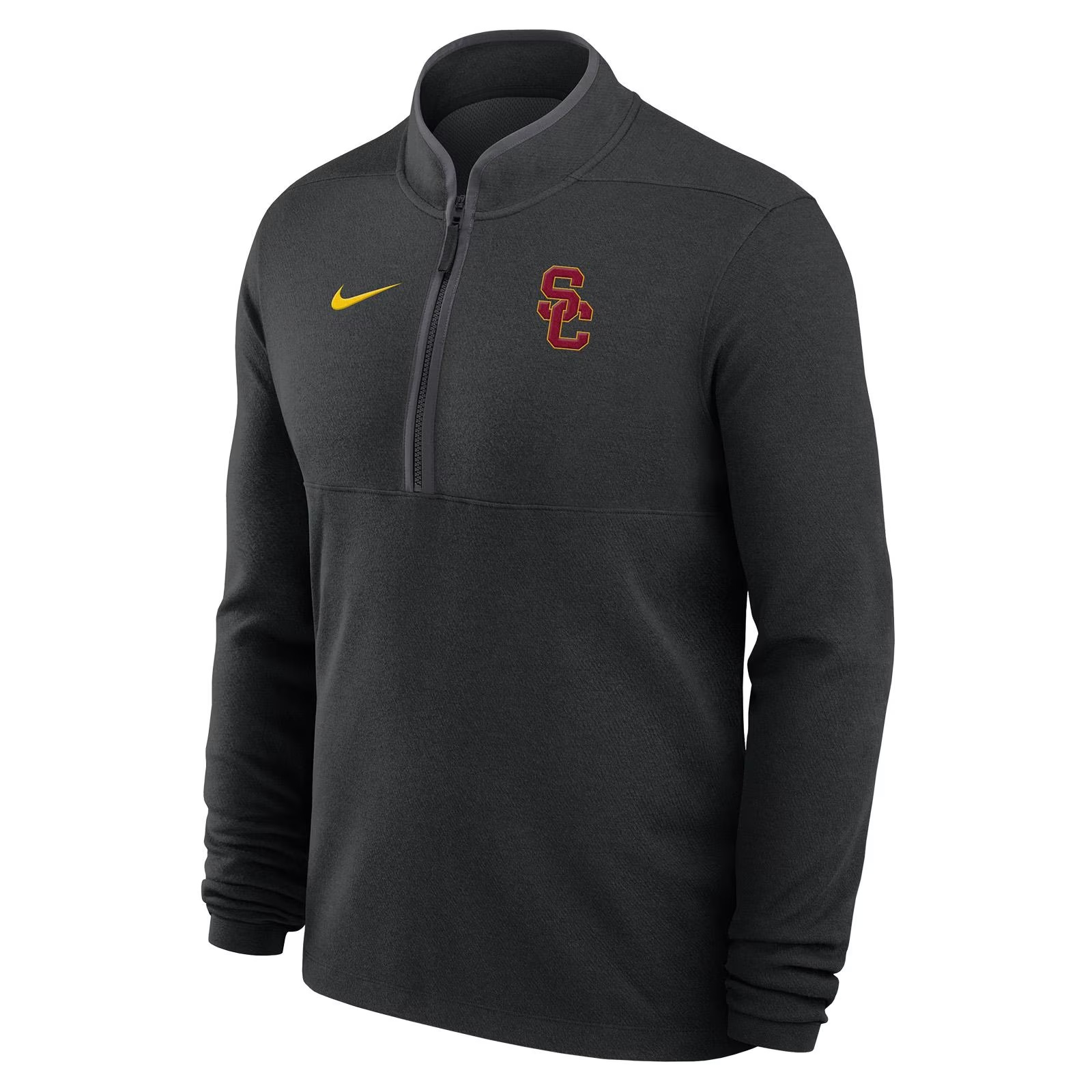 USC Trojans Men's Nike Black SC Interlock Victory 1/2 Zip Top