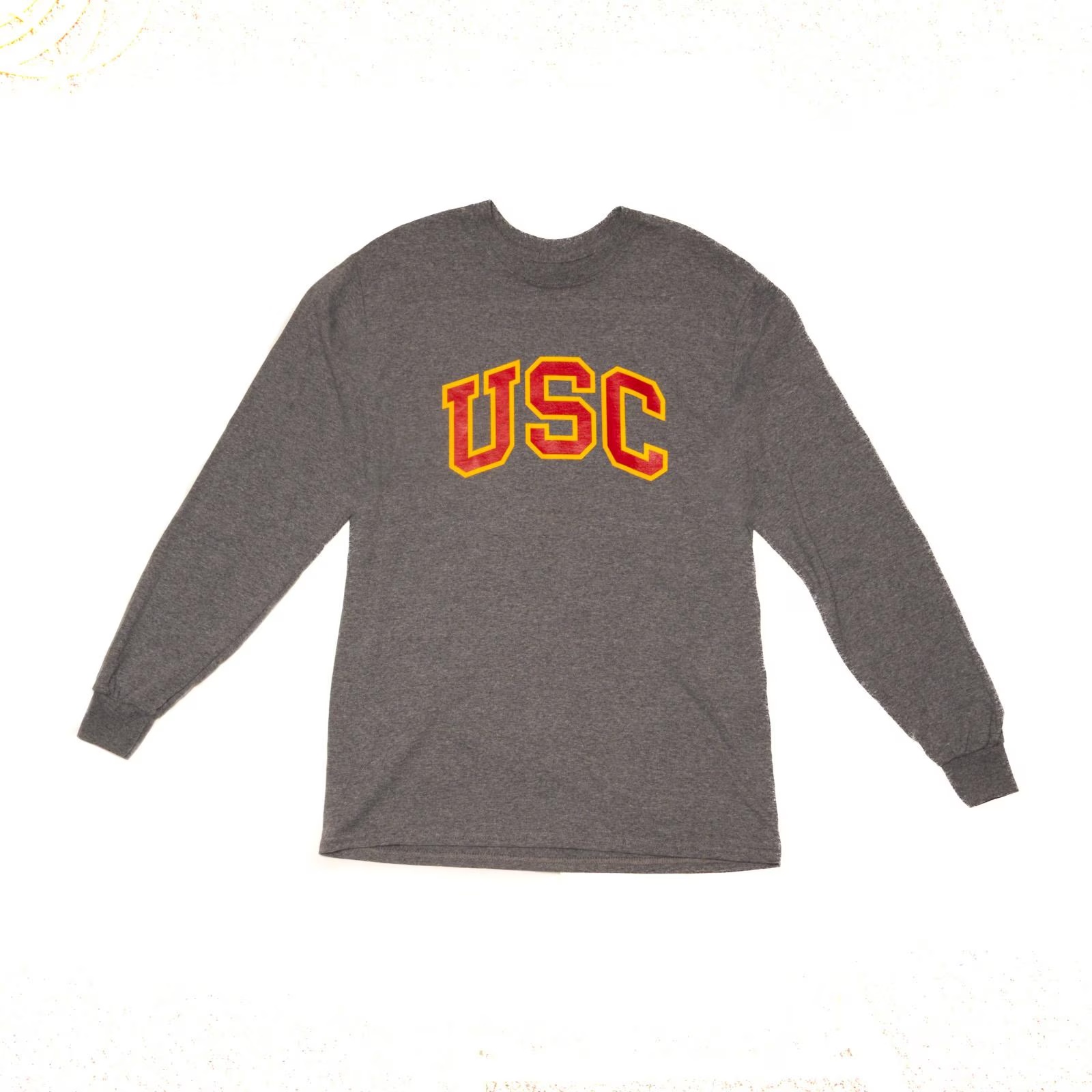USC Trojan Basics Charcoal Arch Stroke Long Sleeve T-Shirt
