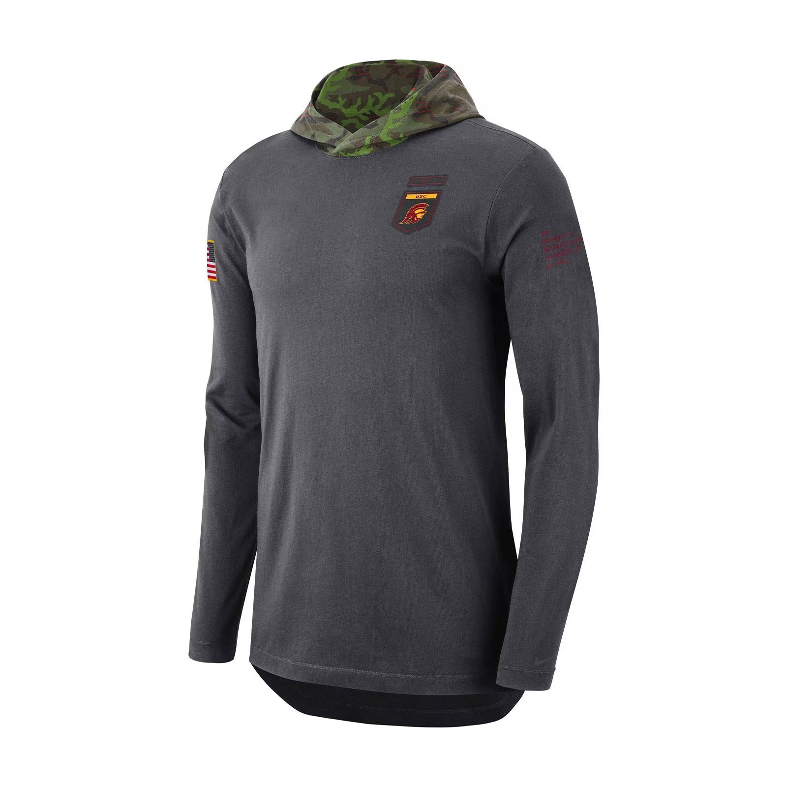 USC Trojans Men's Nike Charcoal Military Hooded Top