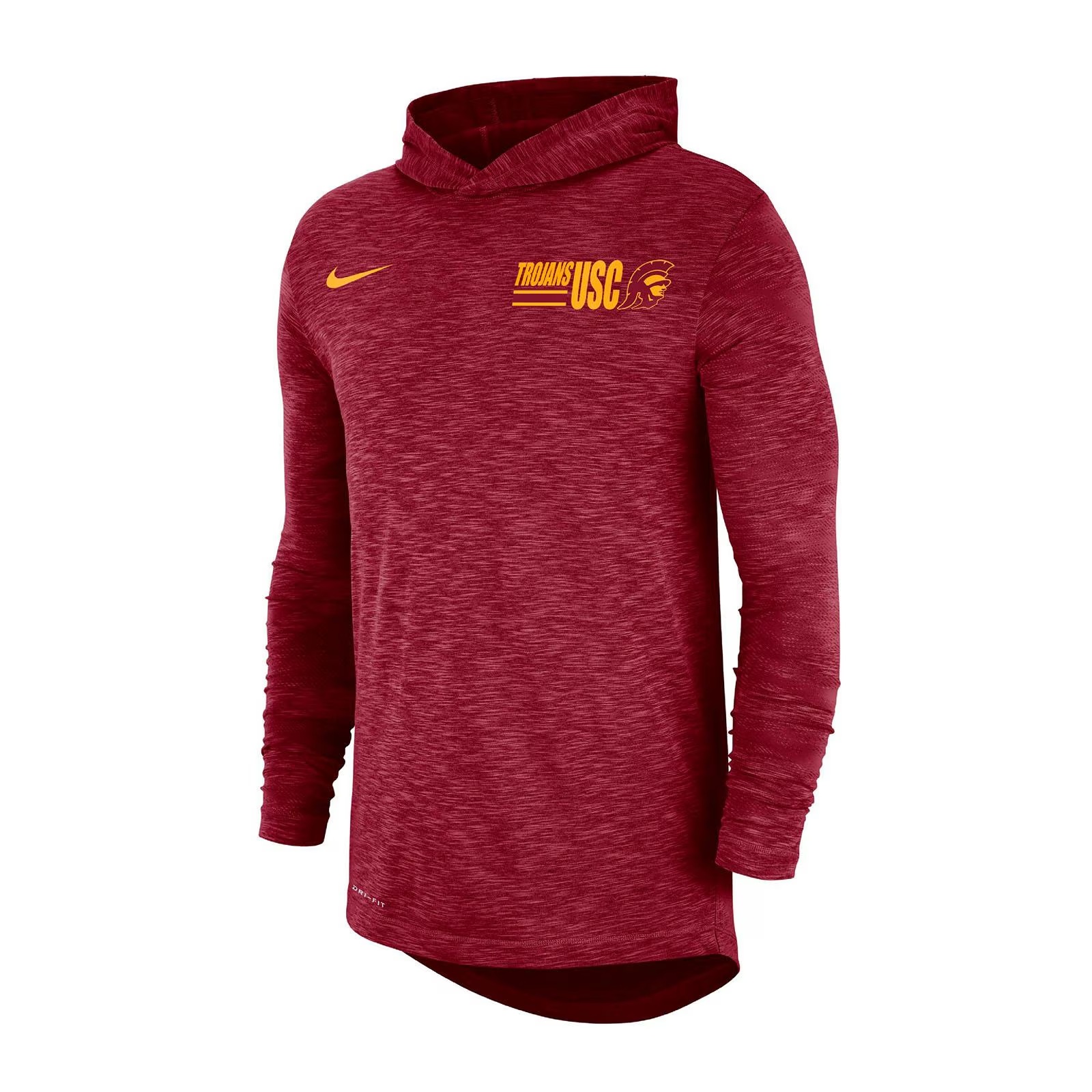 USC Trojans Men's Nike Dri-FIT Cotton Slub Long Sleeve Hoodie T-Shirt